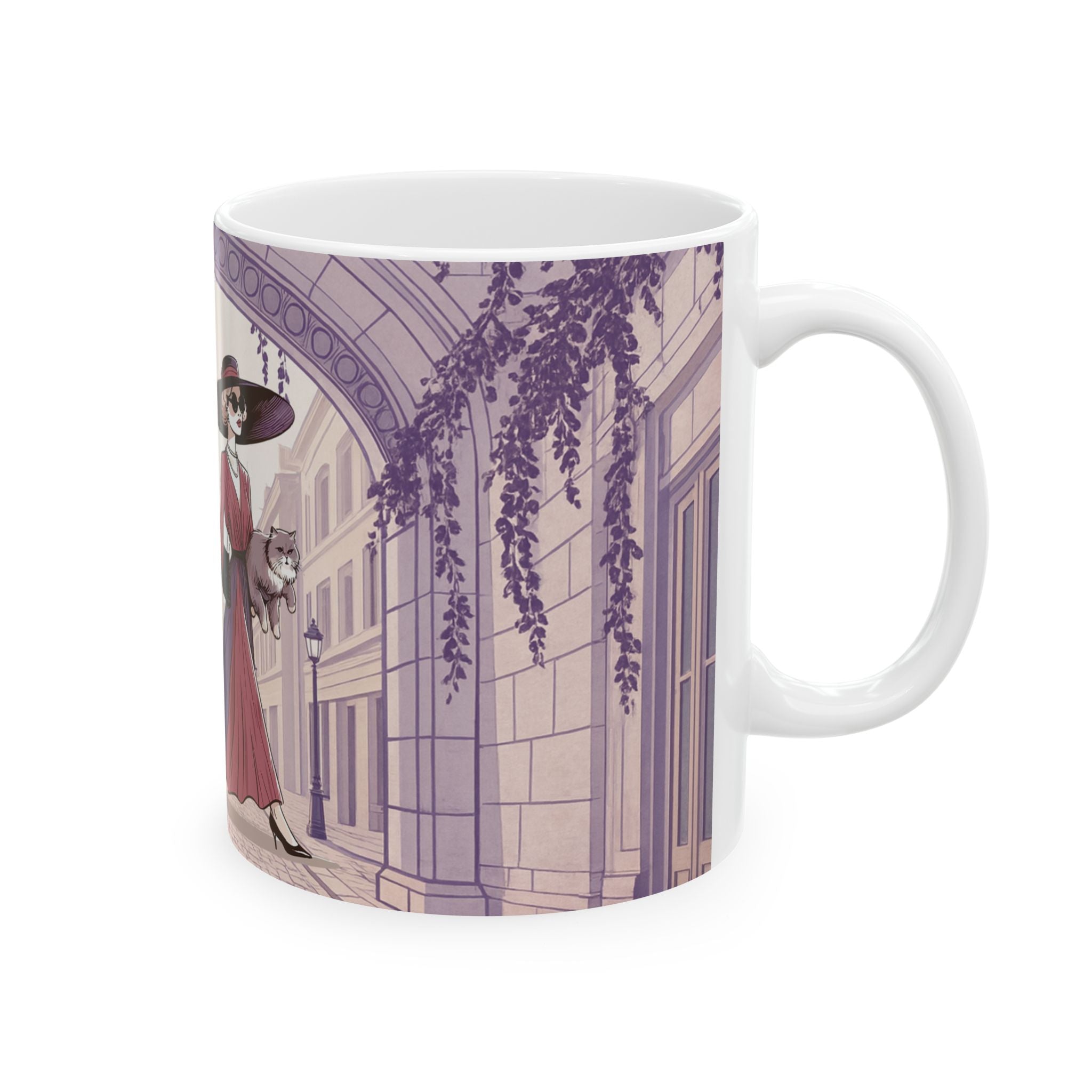 Lady And The Cat Luxury Ceramic Mug - 11oz