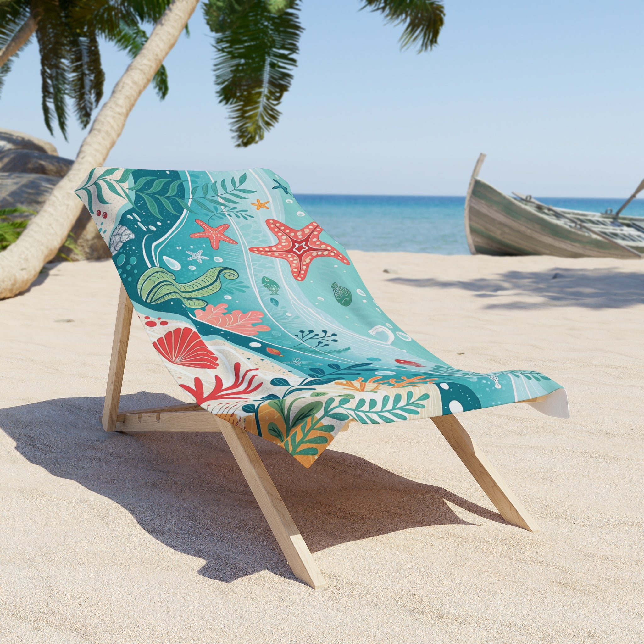 Tropical Ocean Scene Beach Towel - Perfect for Summer Fun and Relaxation