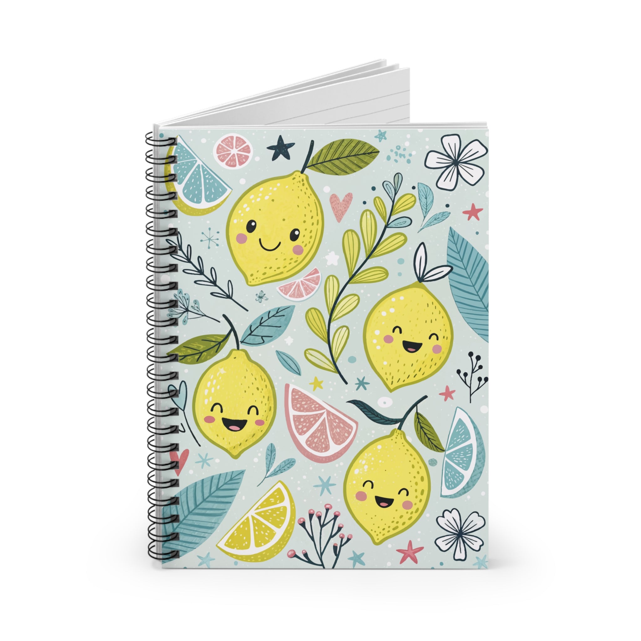 Cute Lemon Spiral Notebook - Ruled Line for Note Taking and Journaling