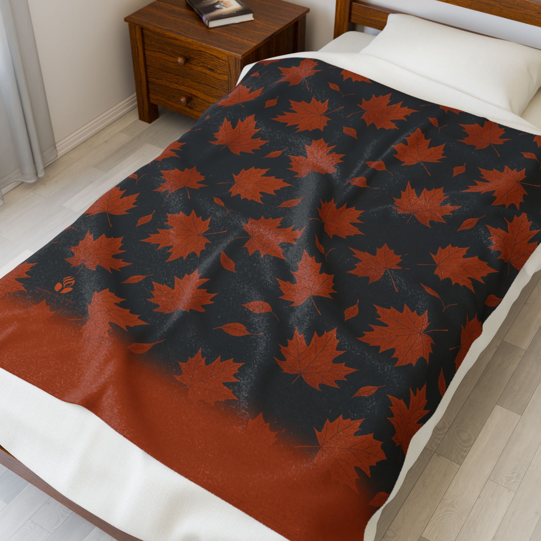 Autumn Maple Leafs Plush Blanket