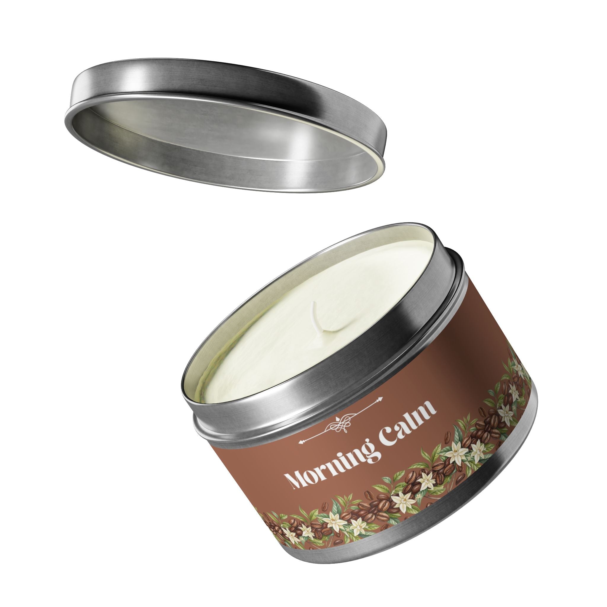 Morning Calm Tin Candle - Aromatic Coffee & Floral Scented | Perfect for Relaxation