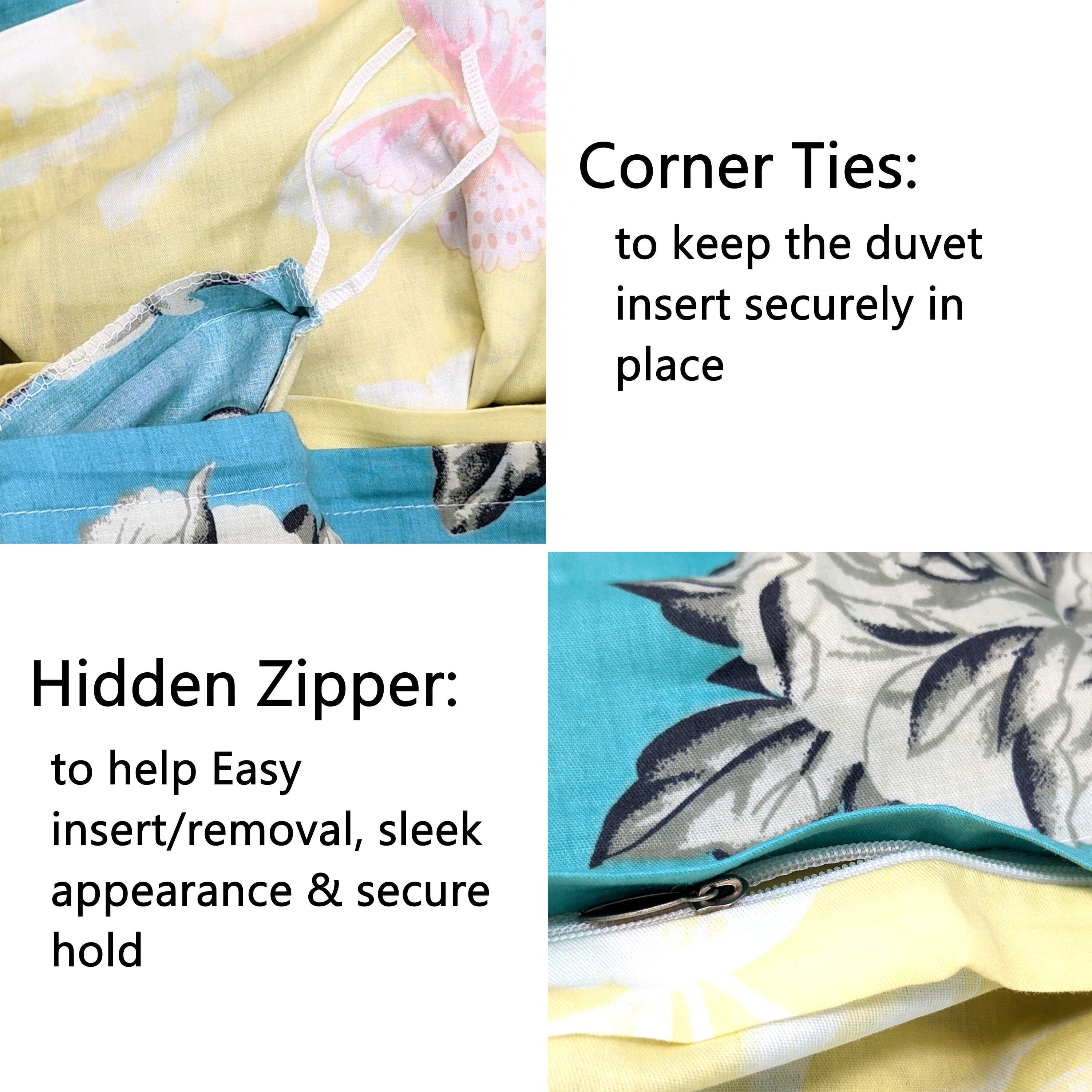 Tache Butterfly Wonderland Cotton Aqua Floral Duvet Cover (2142)-2