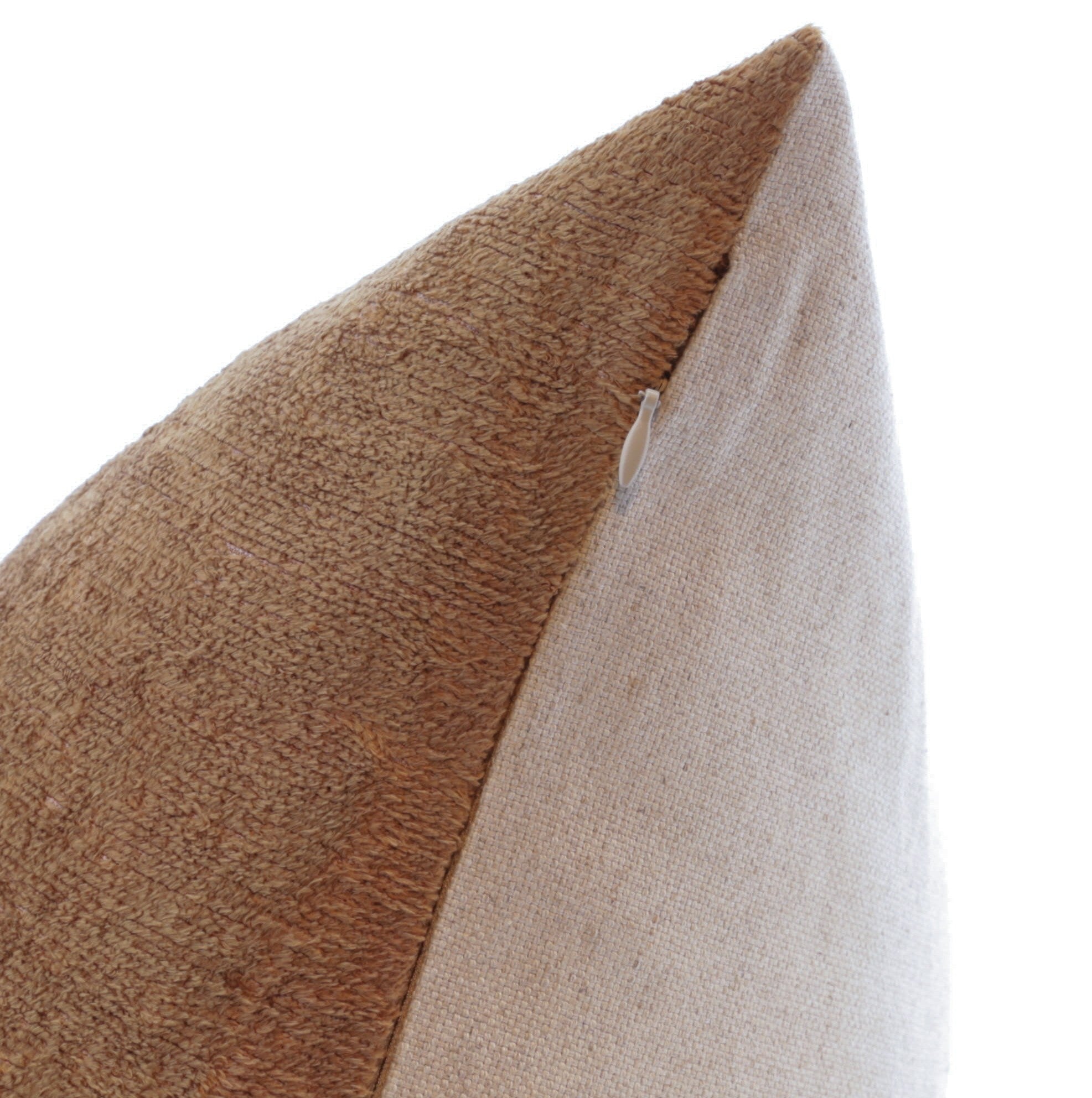 Handmade Solid Brown Silk Velvet Throw Pillow - 20x20, Luxurious Velvet Design with Down Feather Insert-4