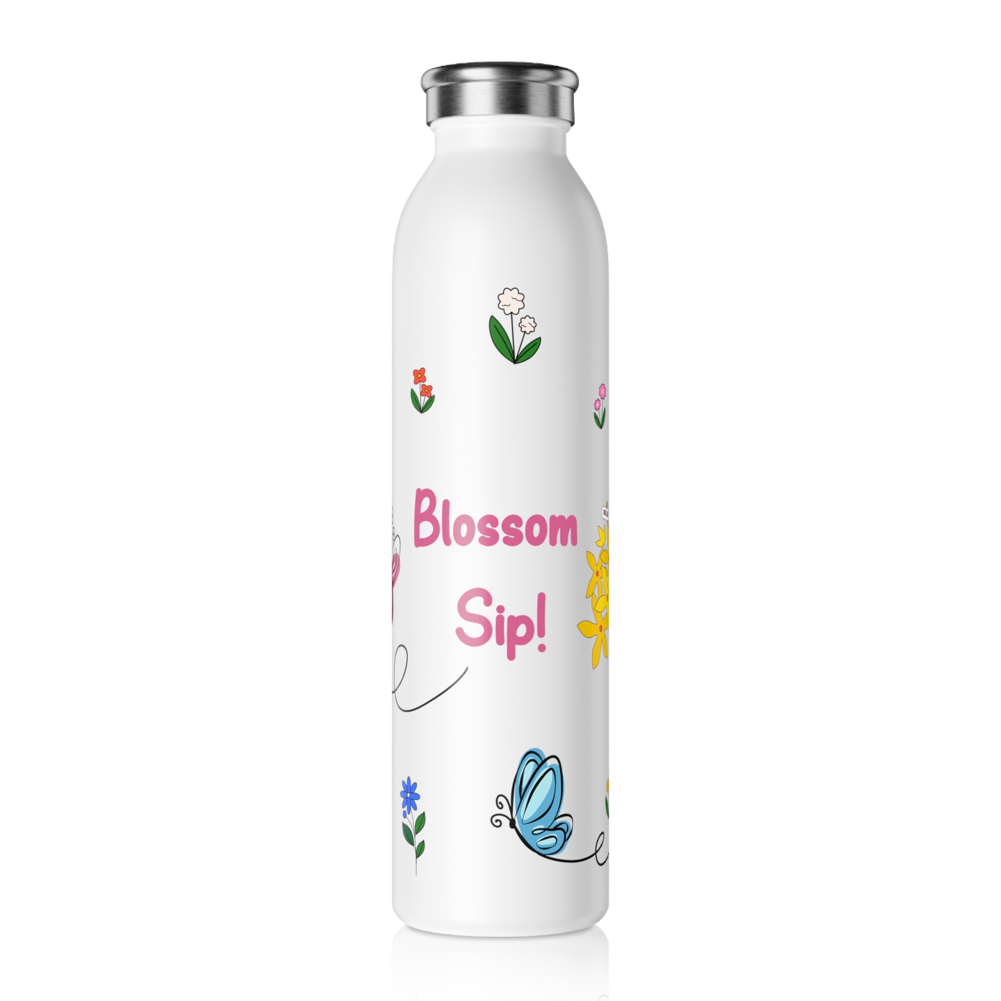 Blossom Sip! Slim Water Bottle - Perfect for Spring and Eco-Friendly Hydration