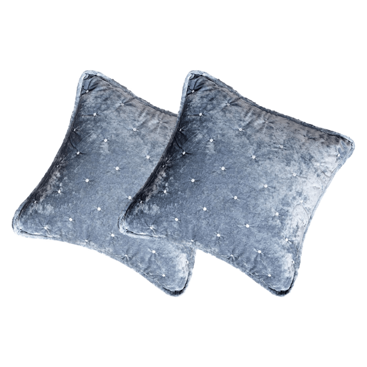 Tache Velvet Dreams Light Blue Plush Diamond Tufted Cushion Covers / Euro Sham (JHW-853LB)-5