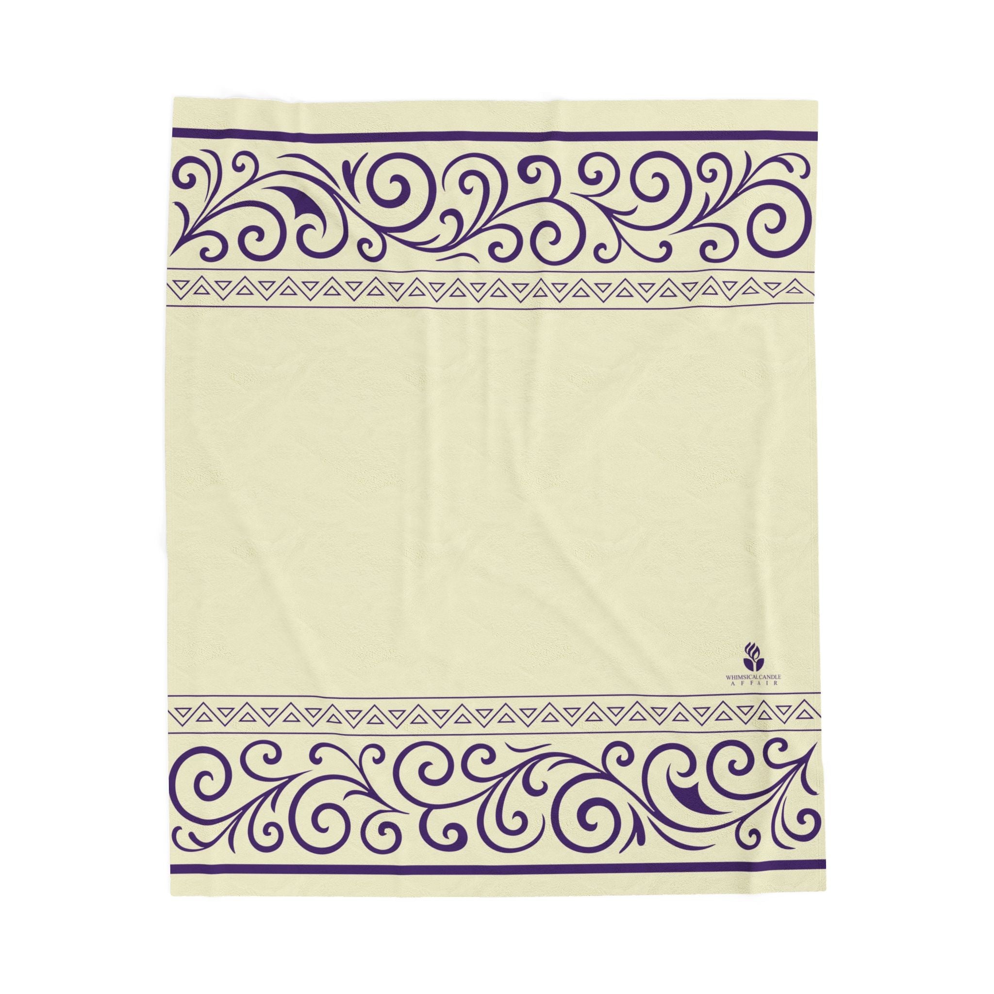 Lotus Scroll Throw Blanket