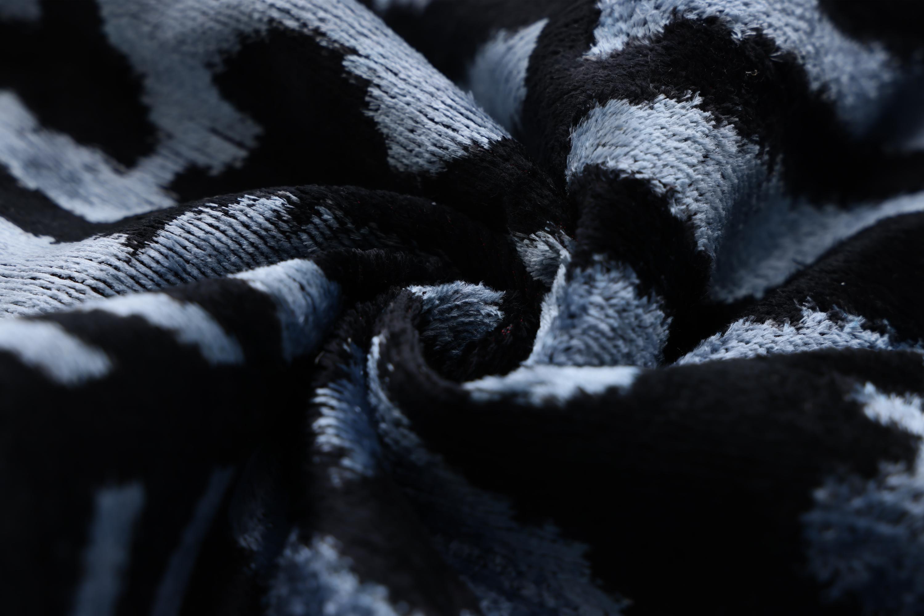 Luxury Blue Black Silk Velvet Throw Pillow 16x16-2