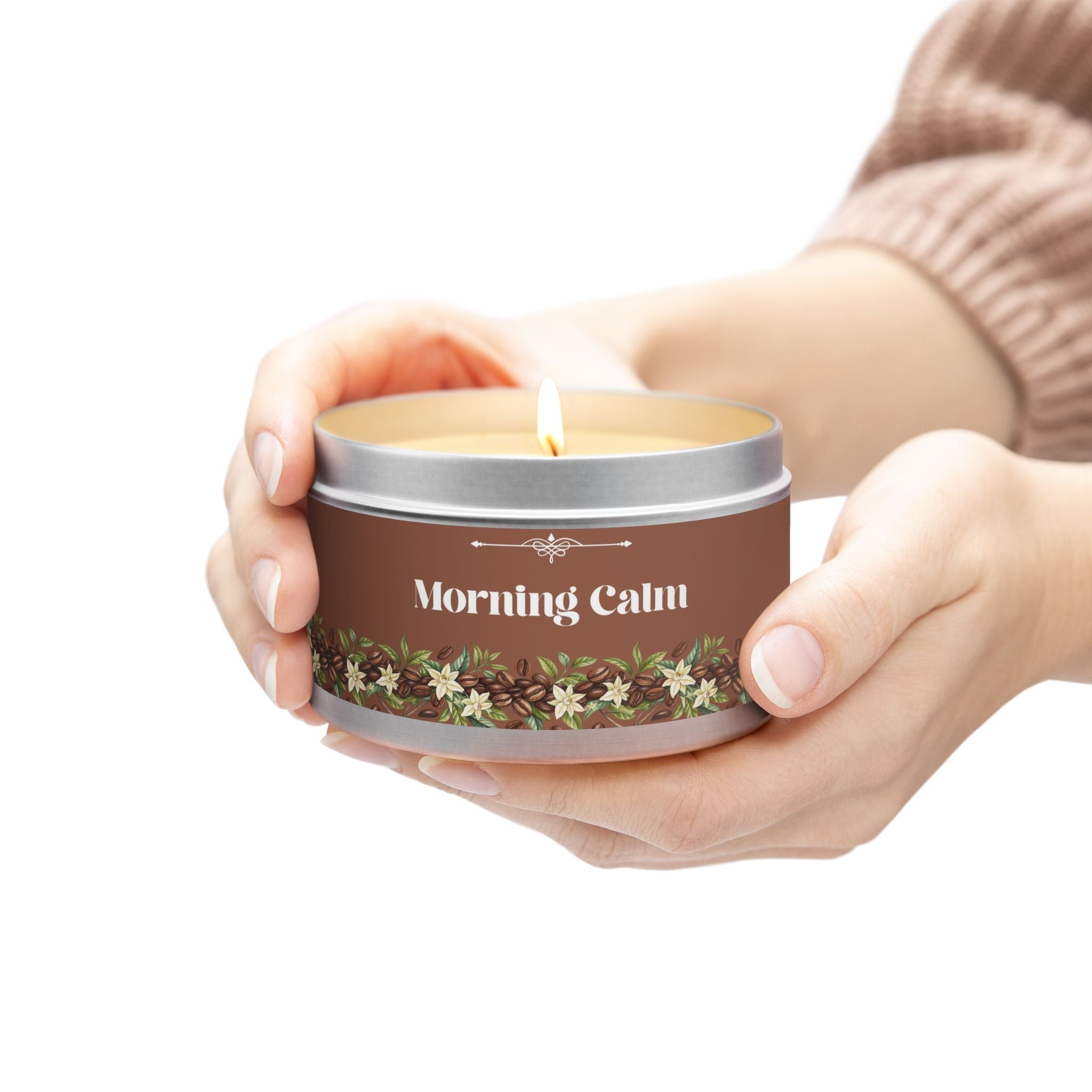 Morning Calm Tin Candle - Aromatic Coffee & Floral Scented | Perfect for Relaxation