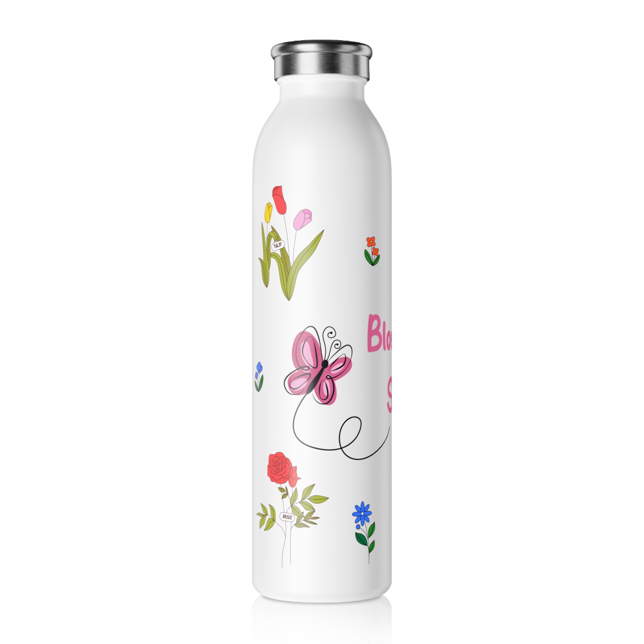 Blossom Sip! Slim Water Bottle - Perfect for Spring and Eco-Friendly Hydration