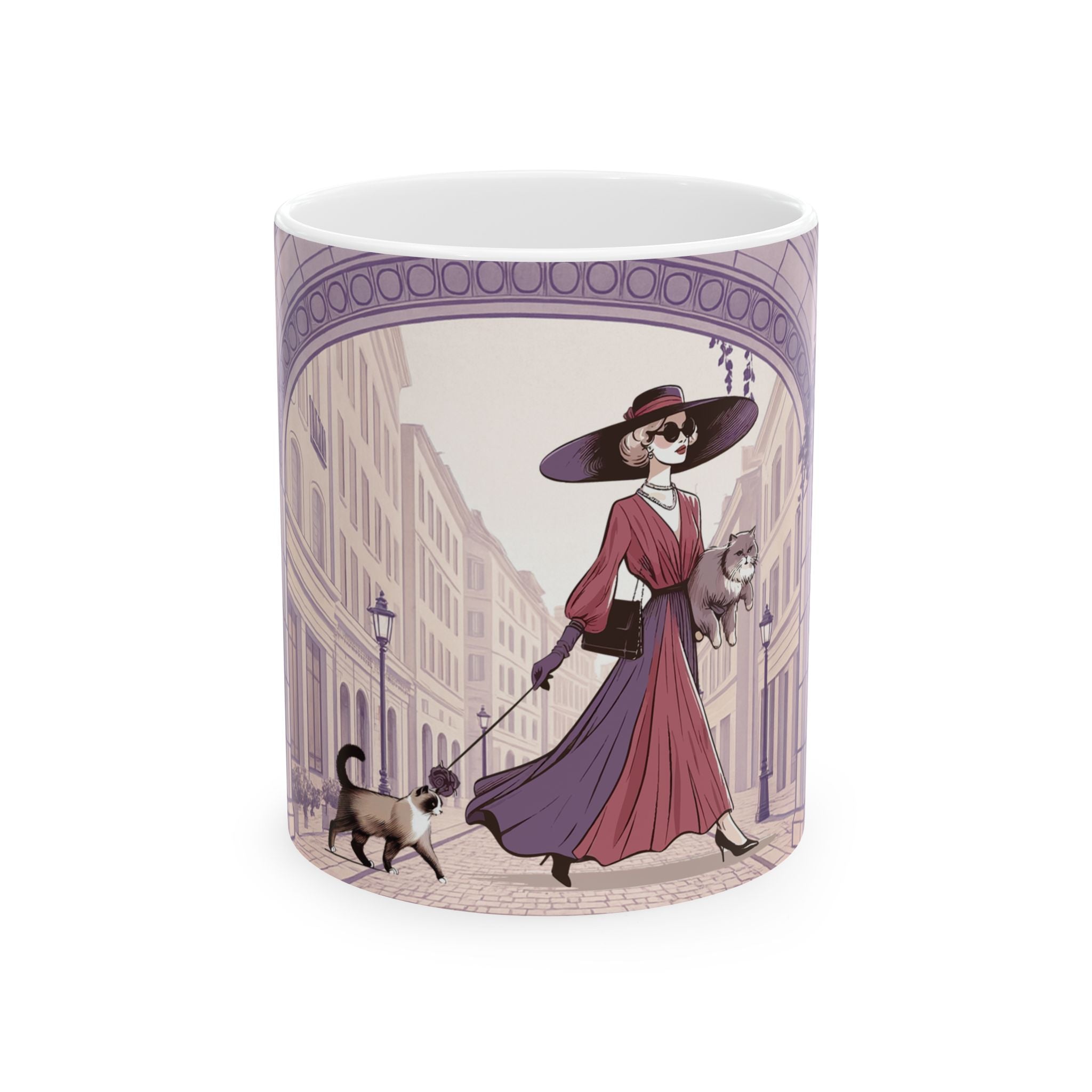 Lady And The Cat Luxury Ceramic Mug - 11oz