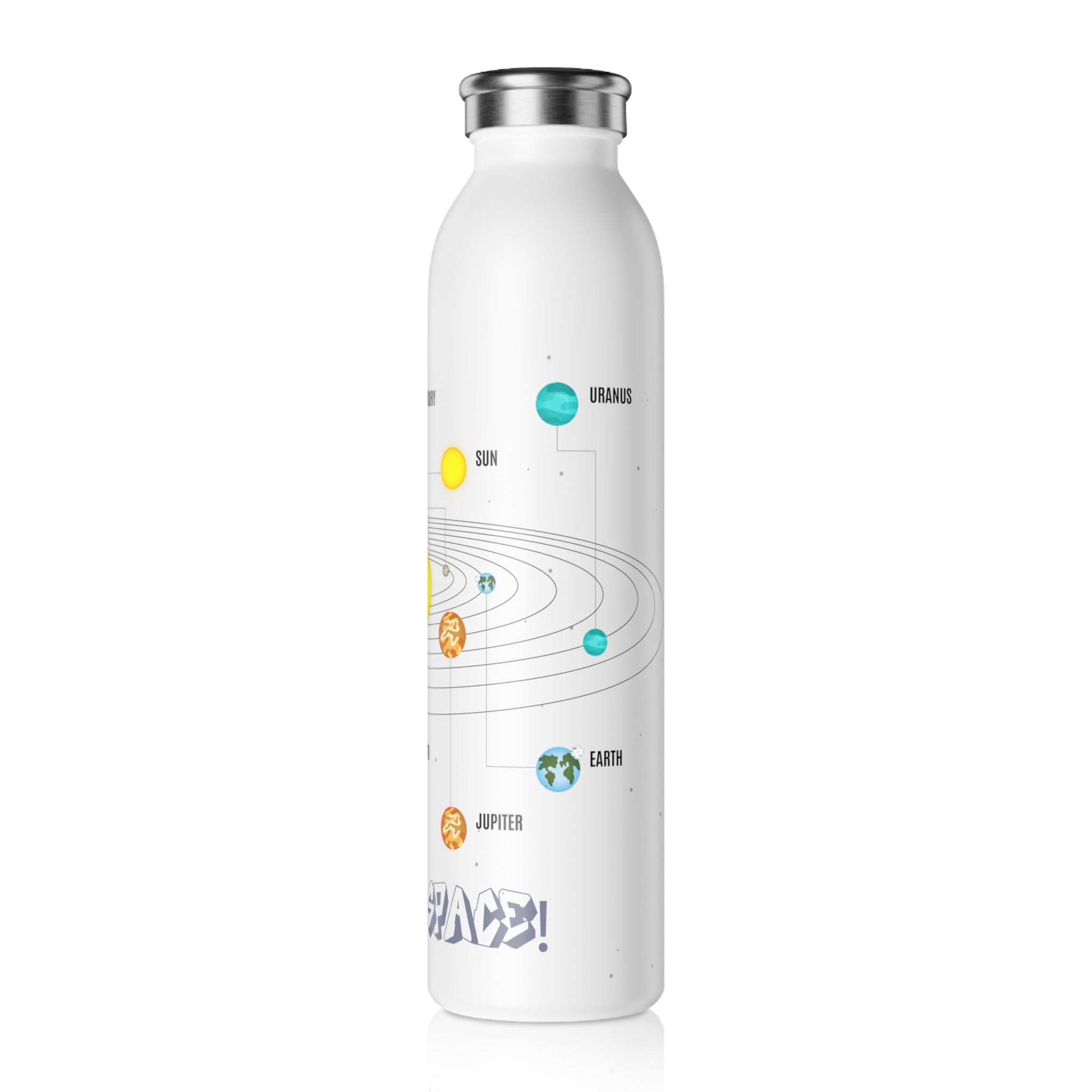 Solar System Slim Water Bottle - Fuel for Space Adventures