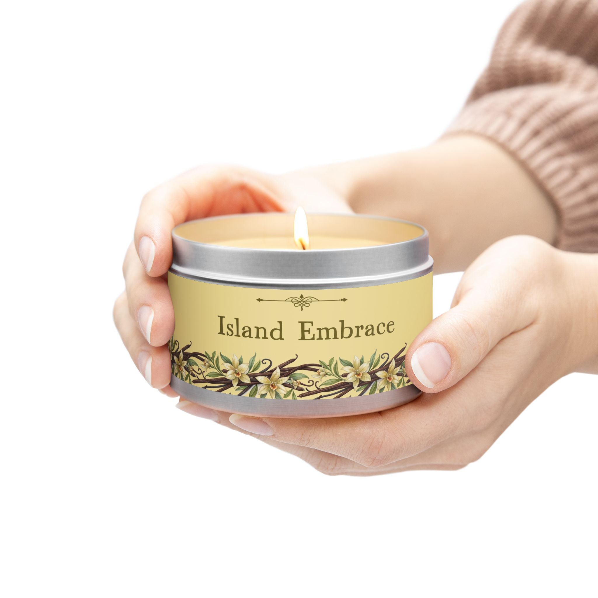 Island Embrace Scented Tin Candle - Cozy Home Decor for Relaxation & Gift Giving