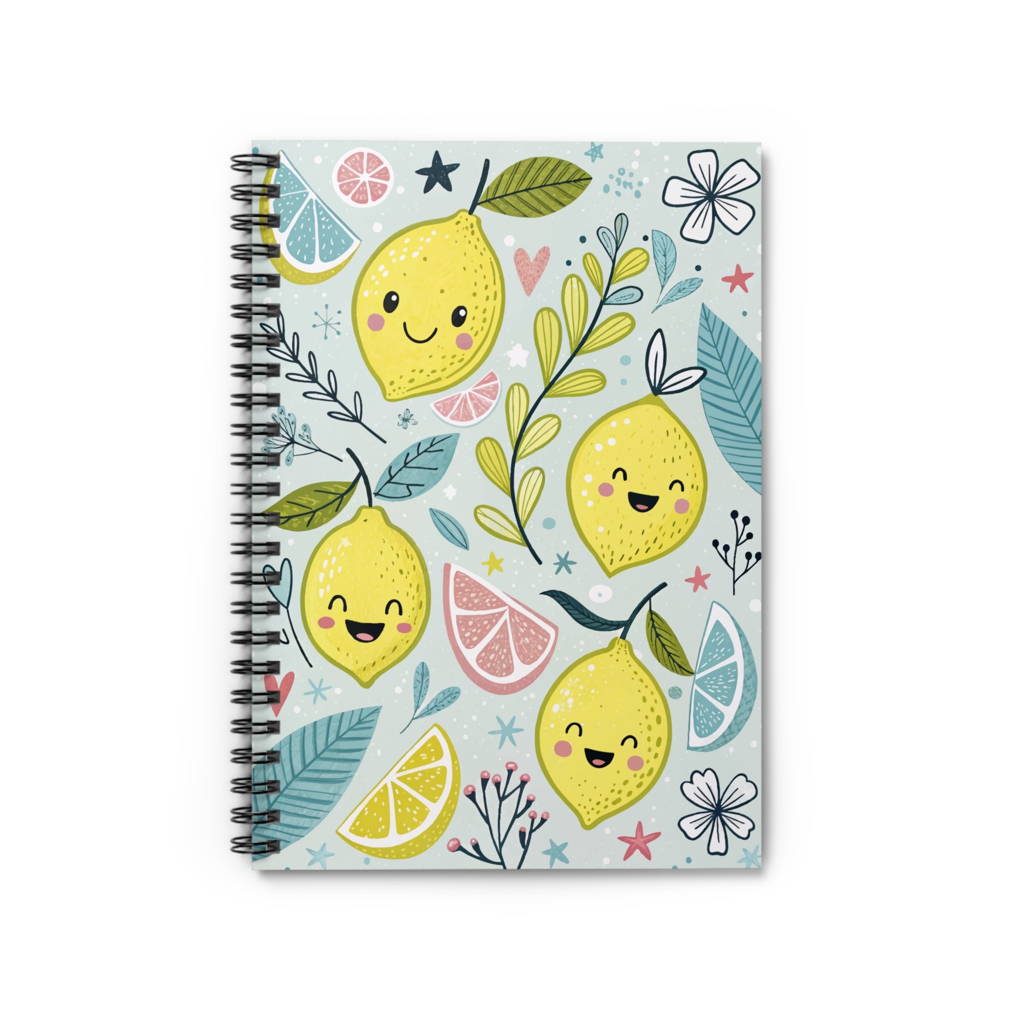 Cute Lemon Spiral Notebook - Ruled Line for Note Taking and Journaling