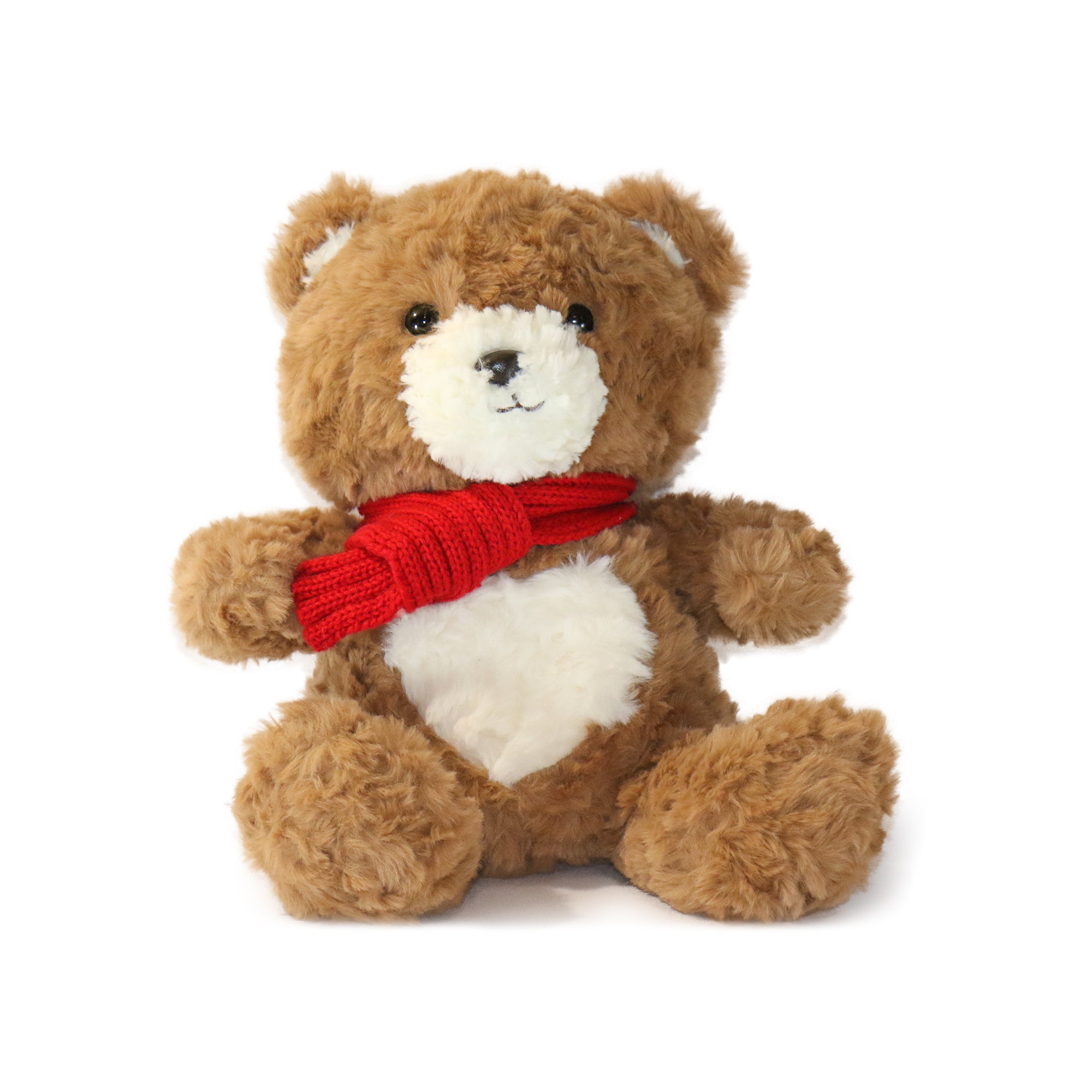 11-inch Brown Cozy Bear with Red Scarf