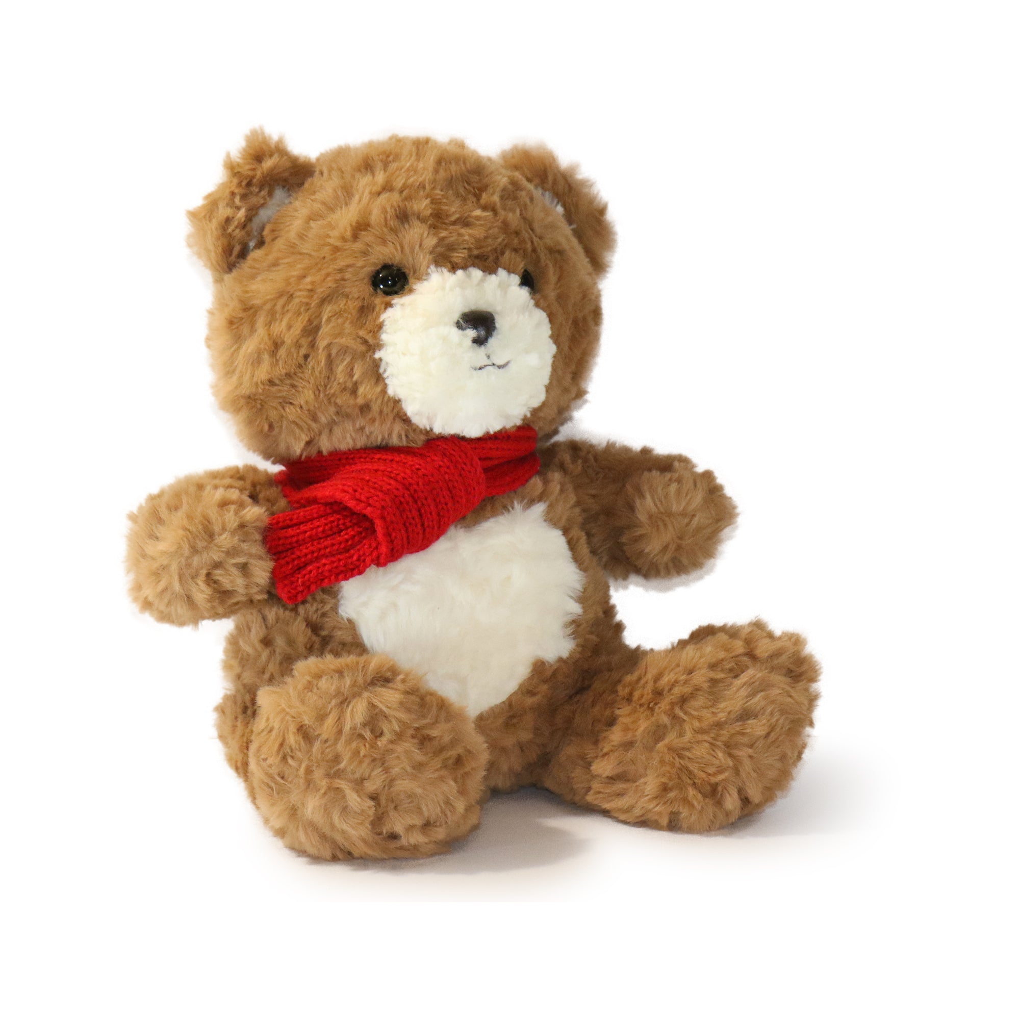 11-inch Brown Cozy Bear with Red Scarf