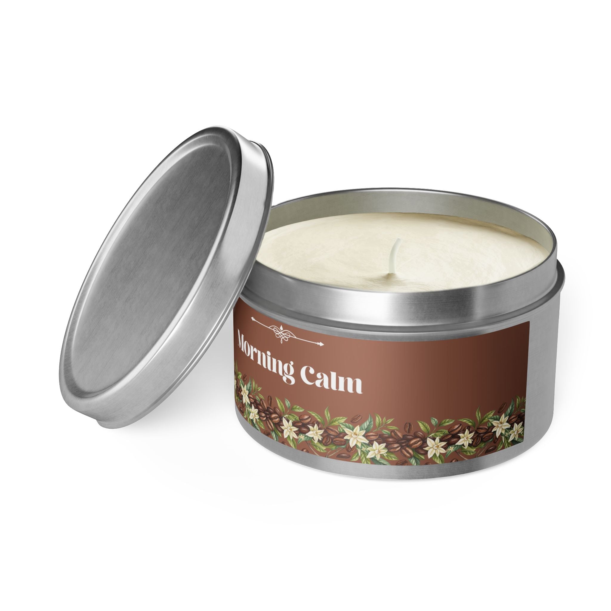 Morning Calm Tin Candle - Aromatic Coffee & Floral Scented | Perfect for Relaxation