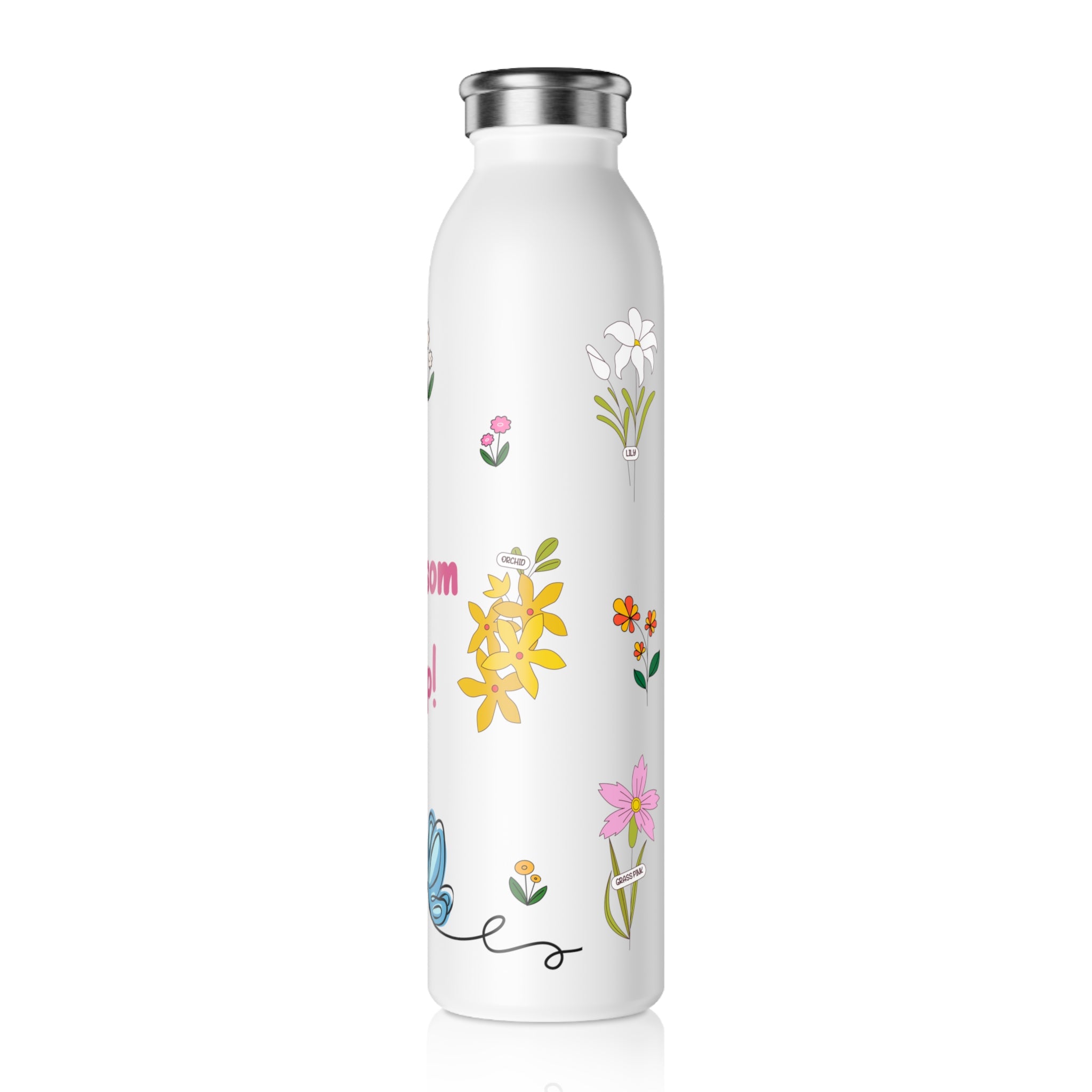 Blossom Sip! Slim Water Bottle - Perfect for Spring and Eco-Friendly Hydration