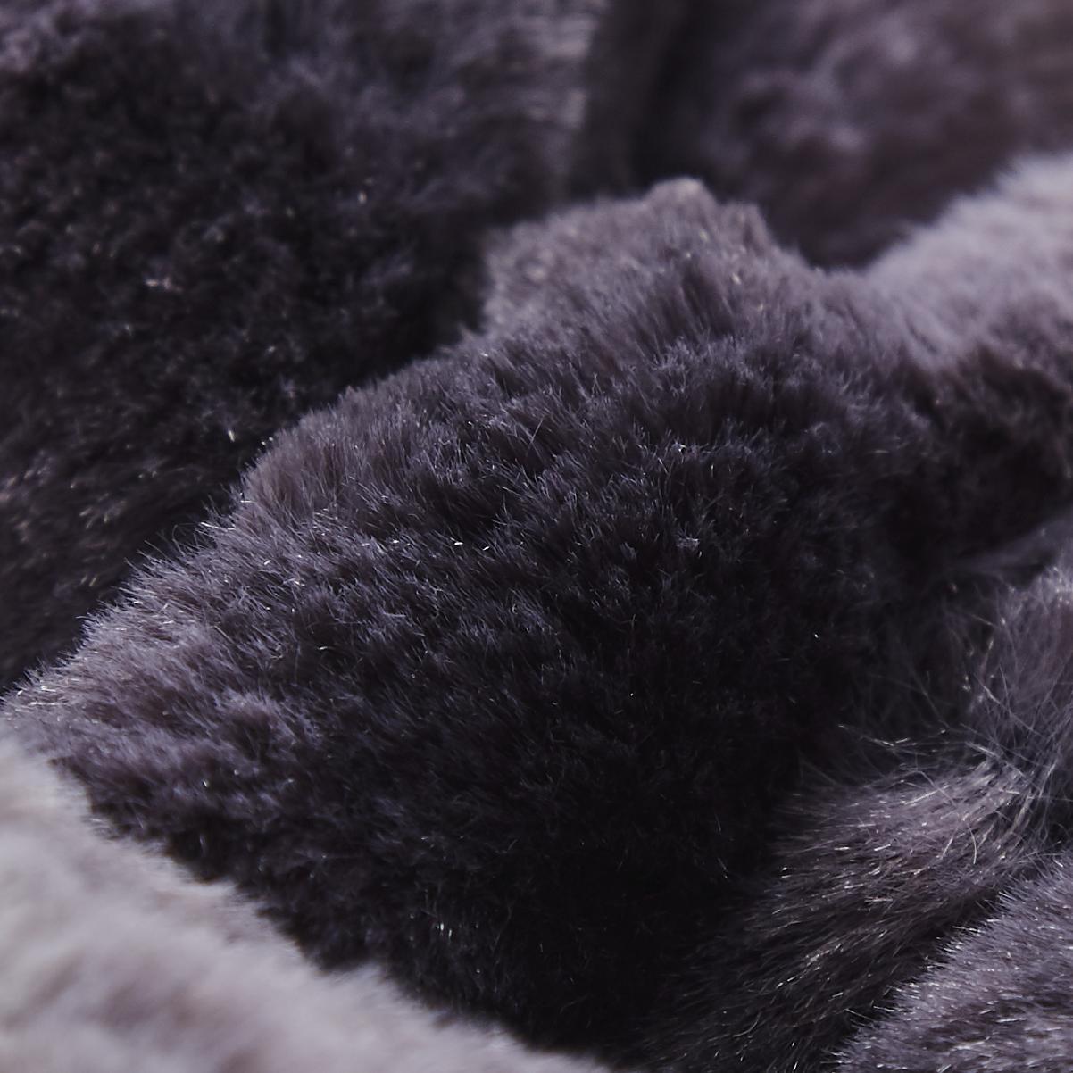 Tache Luxury Black Striped Faux Fur Throw Blanket (DY06)-2