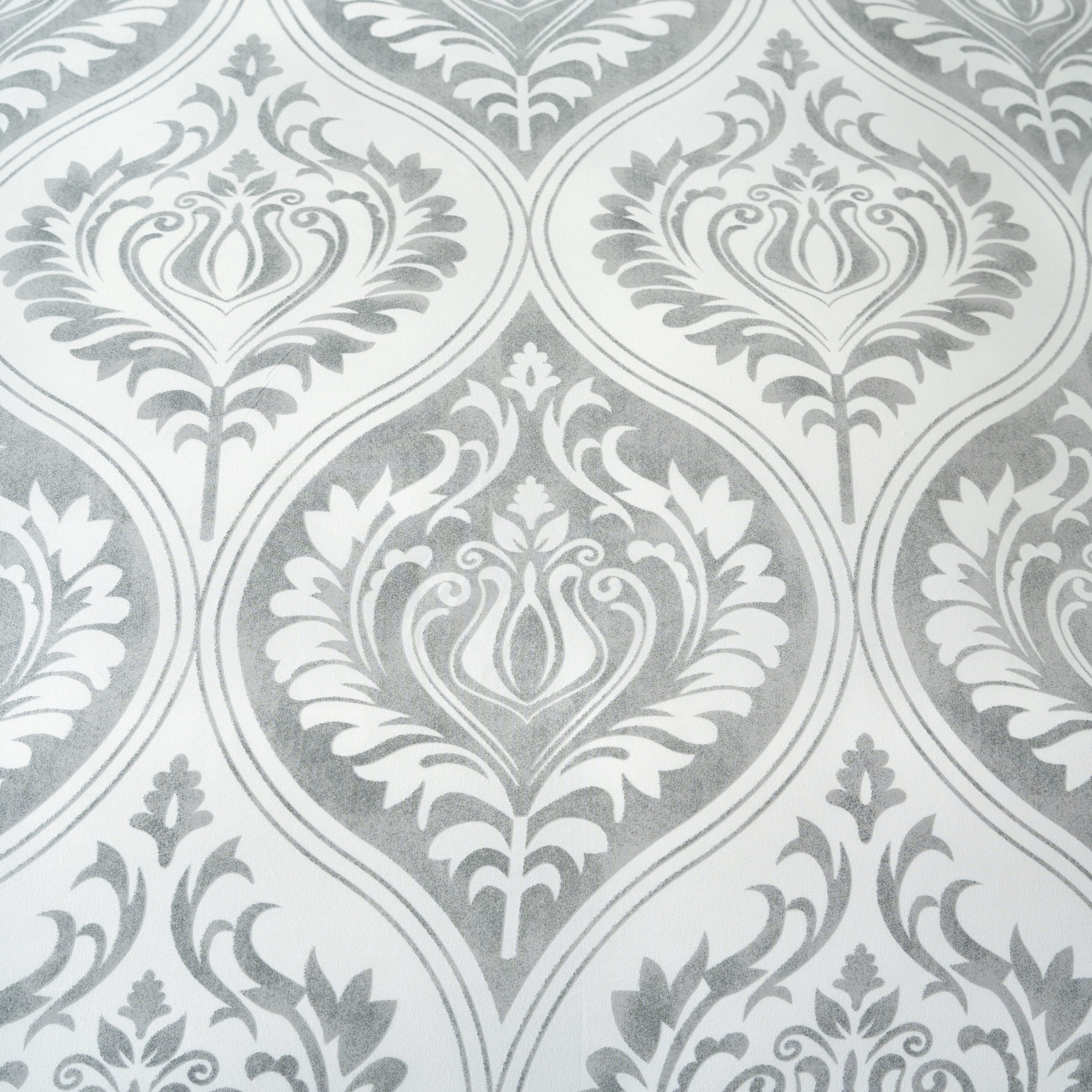 Tache Dreamy Moon Sky Ogee Damask Heather Gray White Duvet Cover (TB300)-4