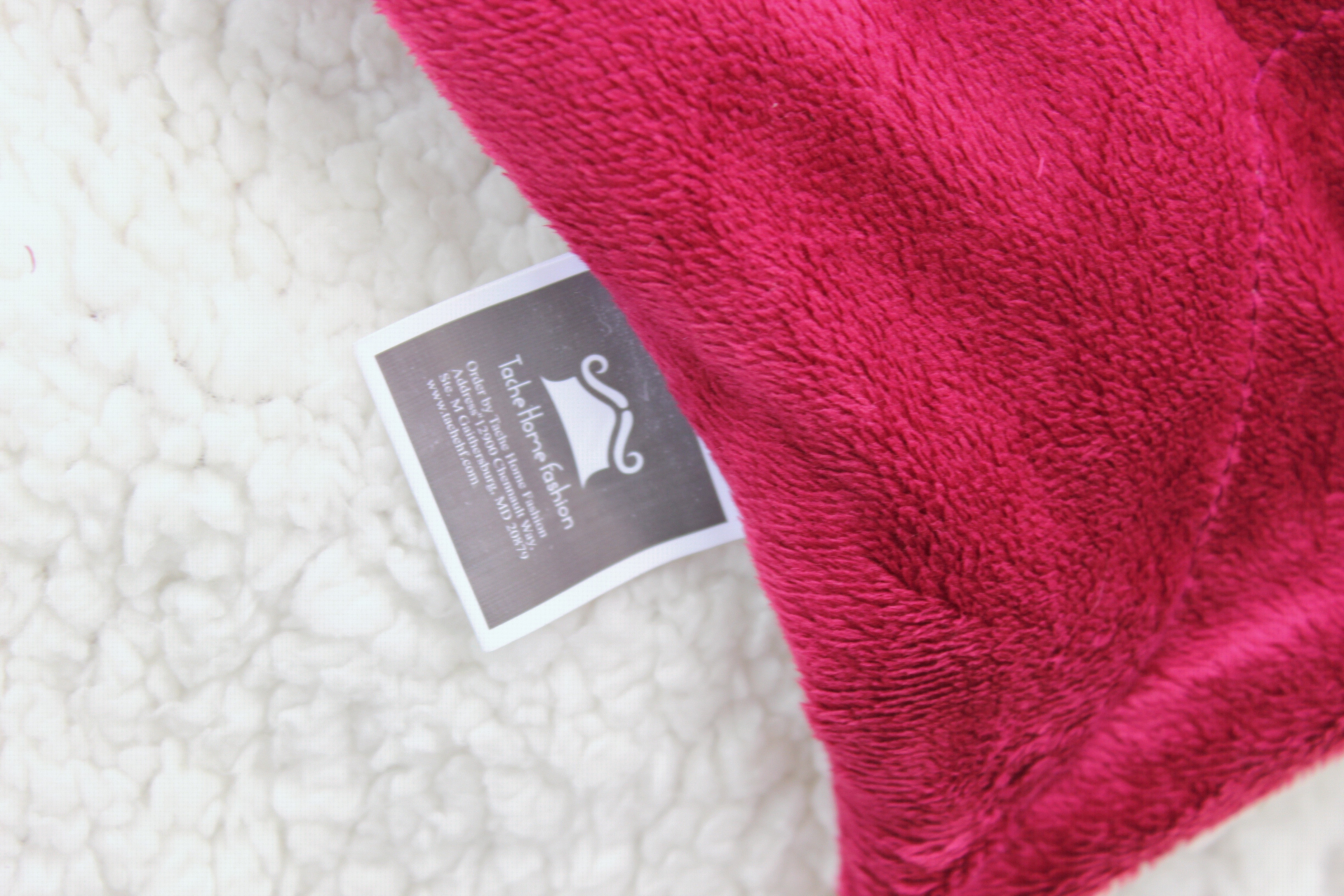 Tache Holiday Red Microfleece with Sherpa Back Throw Blanket (HRDMF)-4