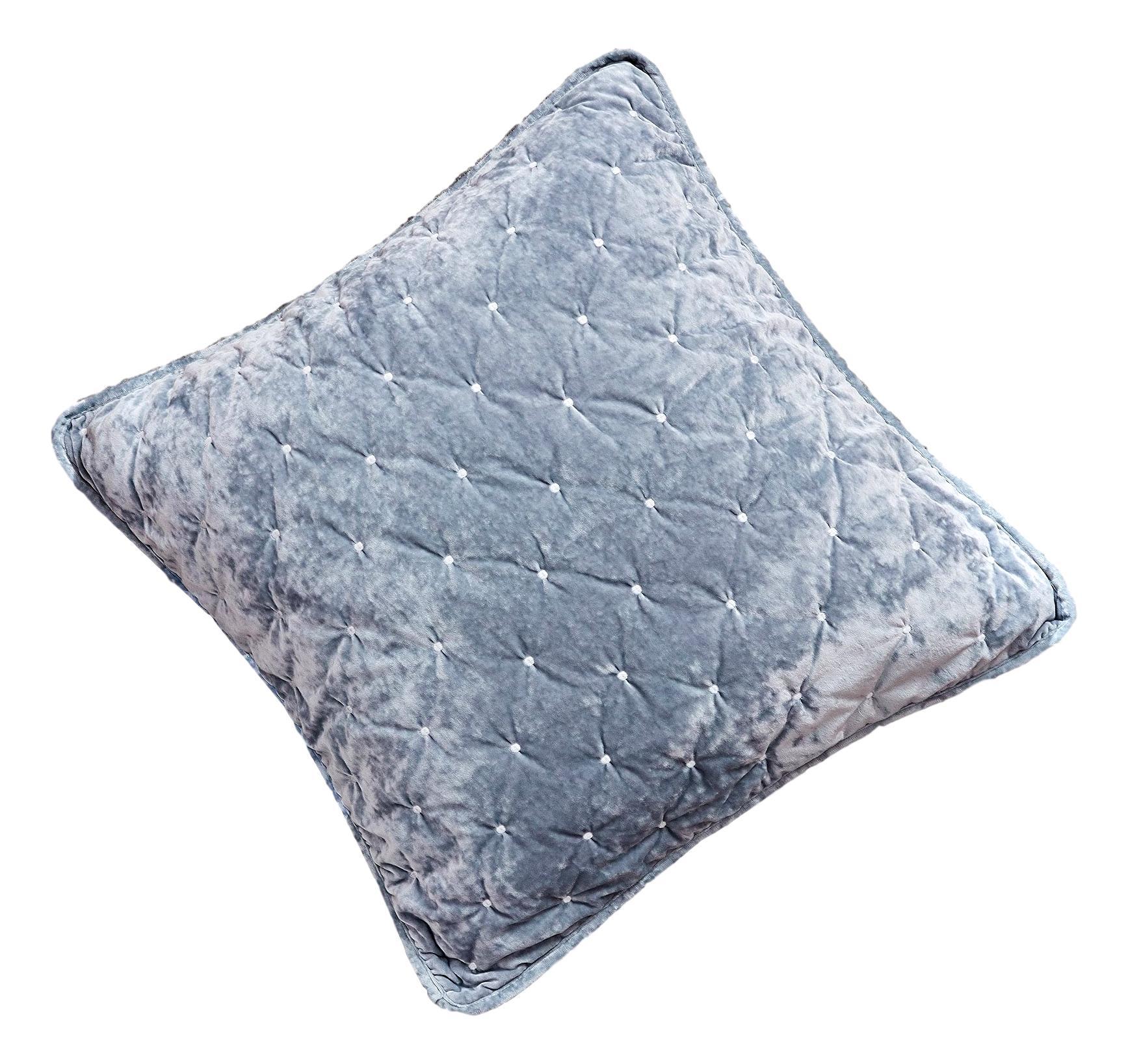 Tache Velvet Dreams Light Blue Plush Diamond Tufted Cushion Covers / Euro Sham (JHW-853LB)-0
