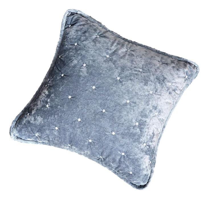 Tache Velvet Dreams Light Blue Plush Diamond Tufted Cushion Covers / Euro Sham (JHW-853LB)-1