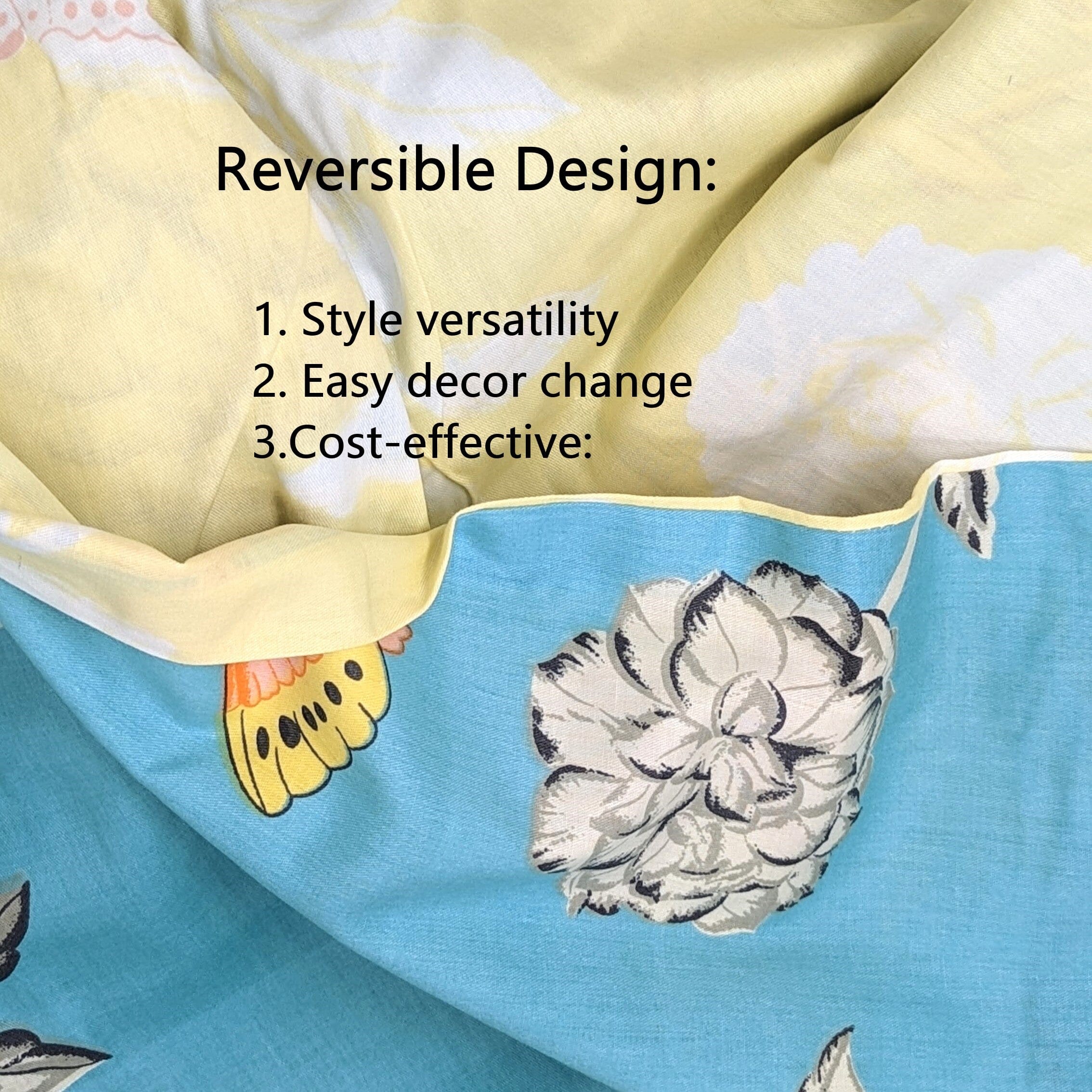 Tache Butterfly Wonderland Cotton Aqua Floral Duvet Cover (2142)-1