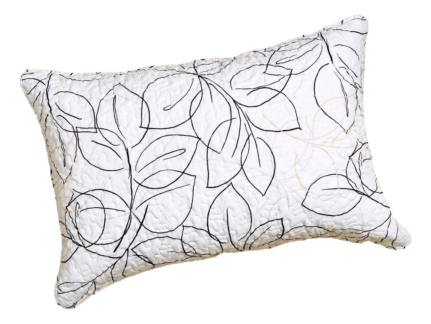 Tache Modern Abstract Leaf Line Art Foliage White Grey Black Gold Pillow Shams (TJ3571)-0