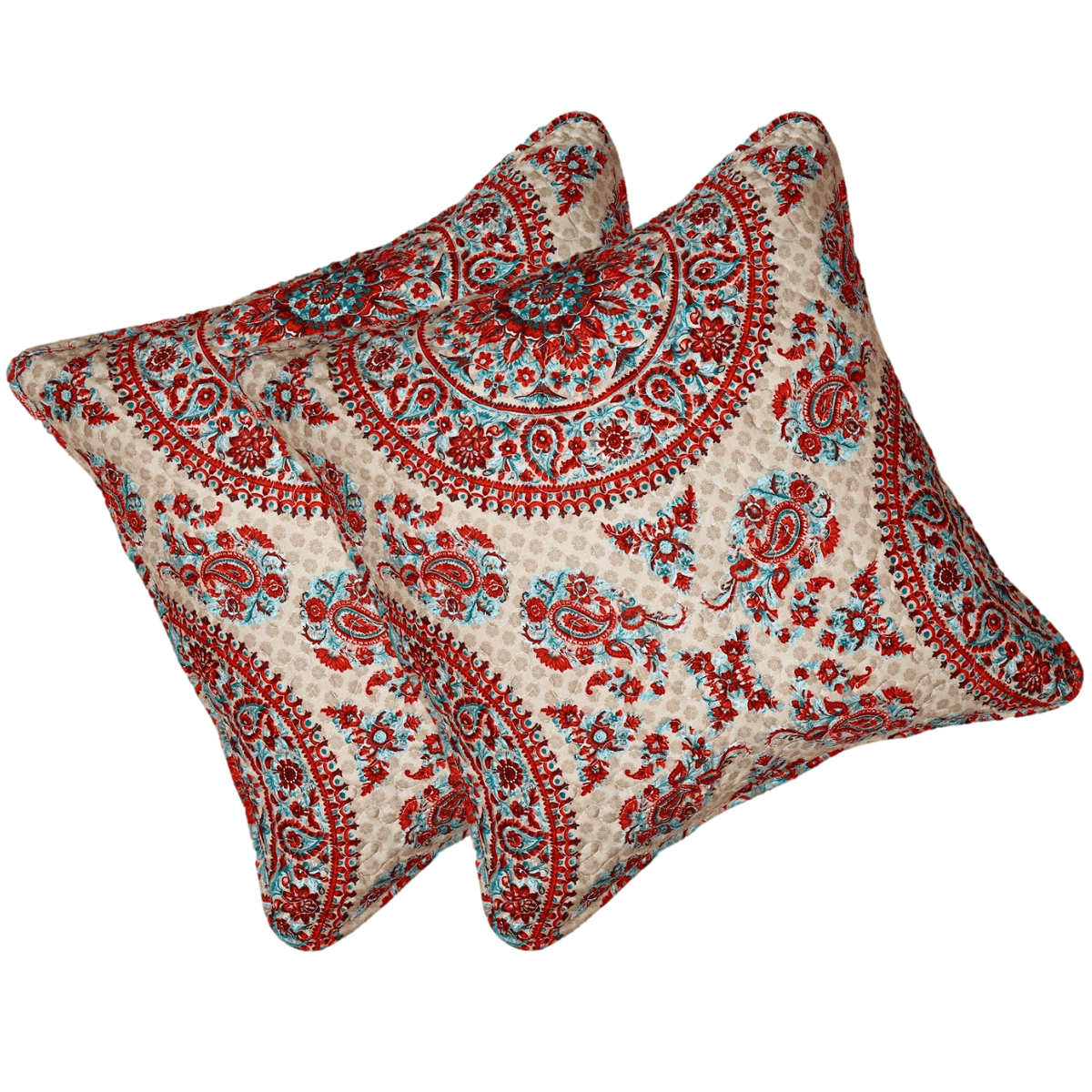 Tache Bohemian Desert Medallion Boteh Paisley Taupe Throw Pillow Covers / Euro Sham (TJ3502)-1