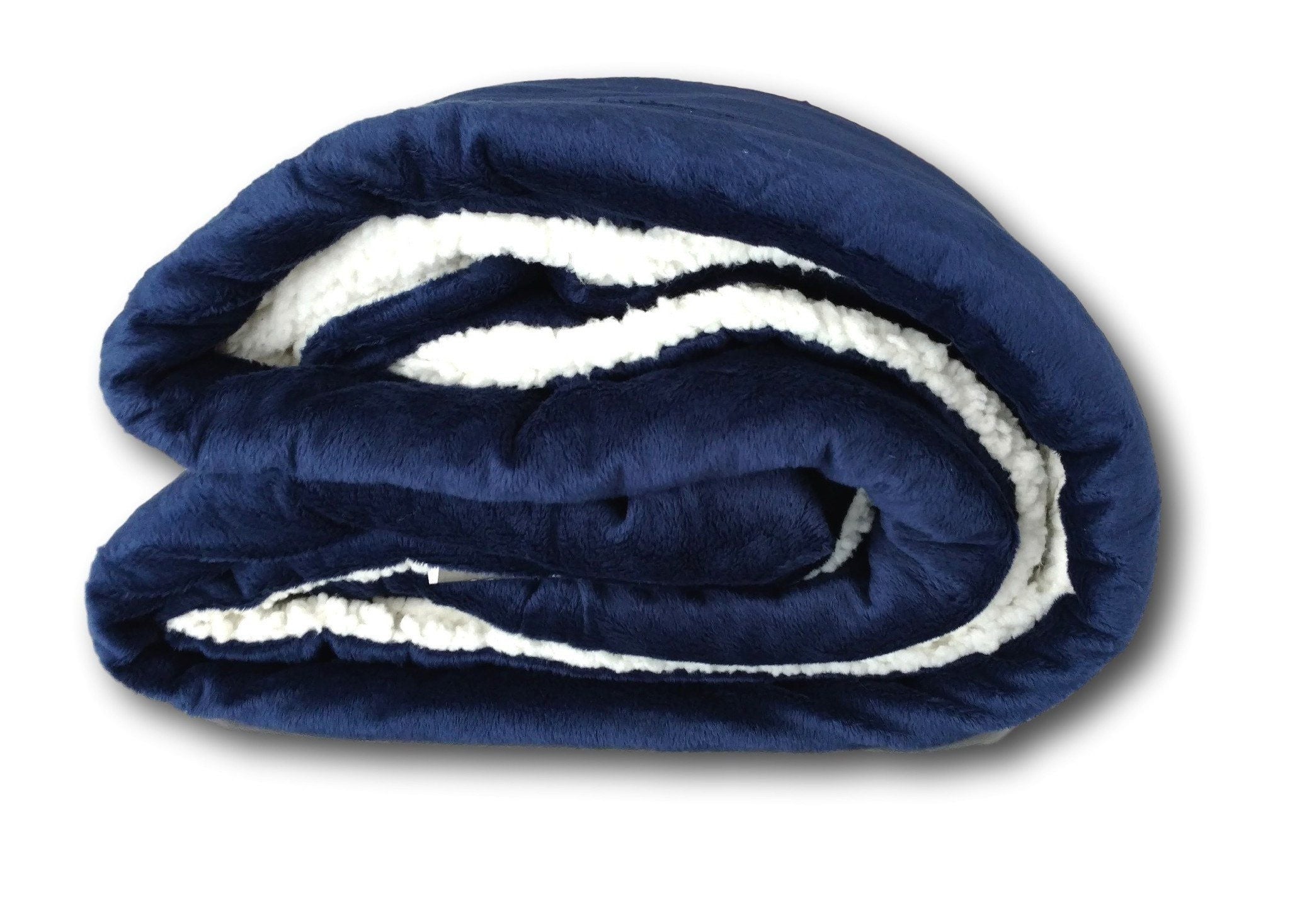 Tache Dark Navy Blue Sherpa Winter Night Micro Fleece Throw Blanket