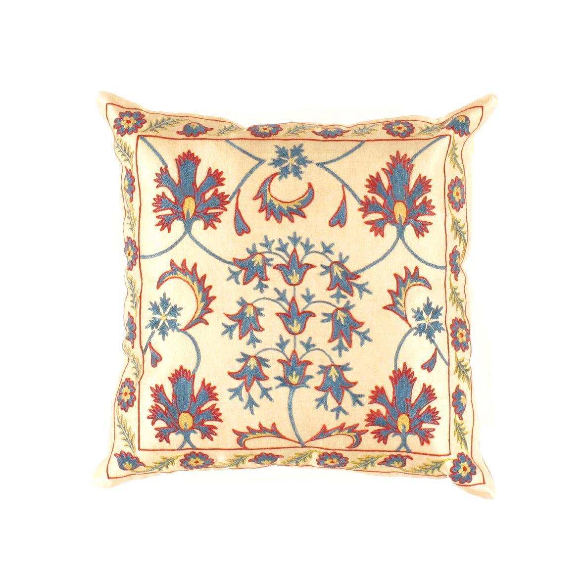 Canvello Suzani Turkish Beige Throw Pillows - TS 6-0
