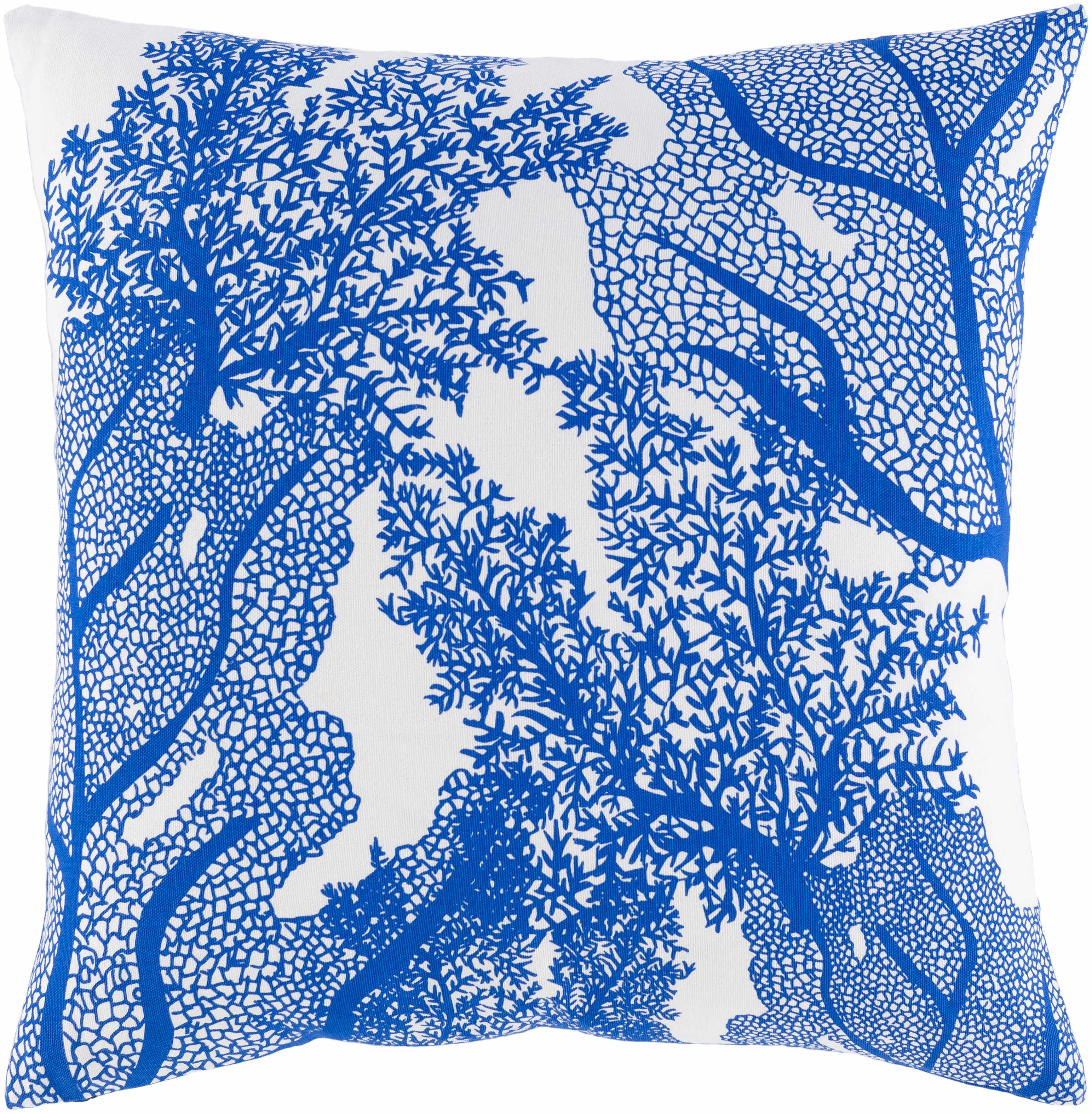 Kingsteignton Blue Coral Pattern Throw Pillow - Clearance