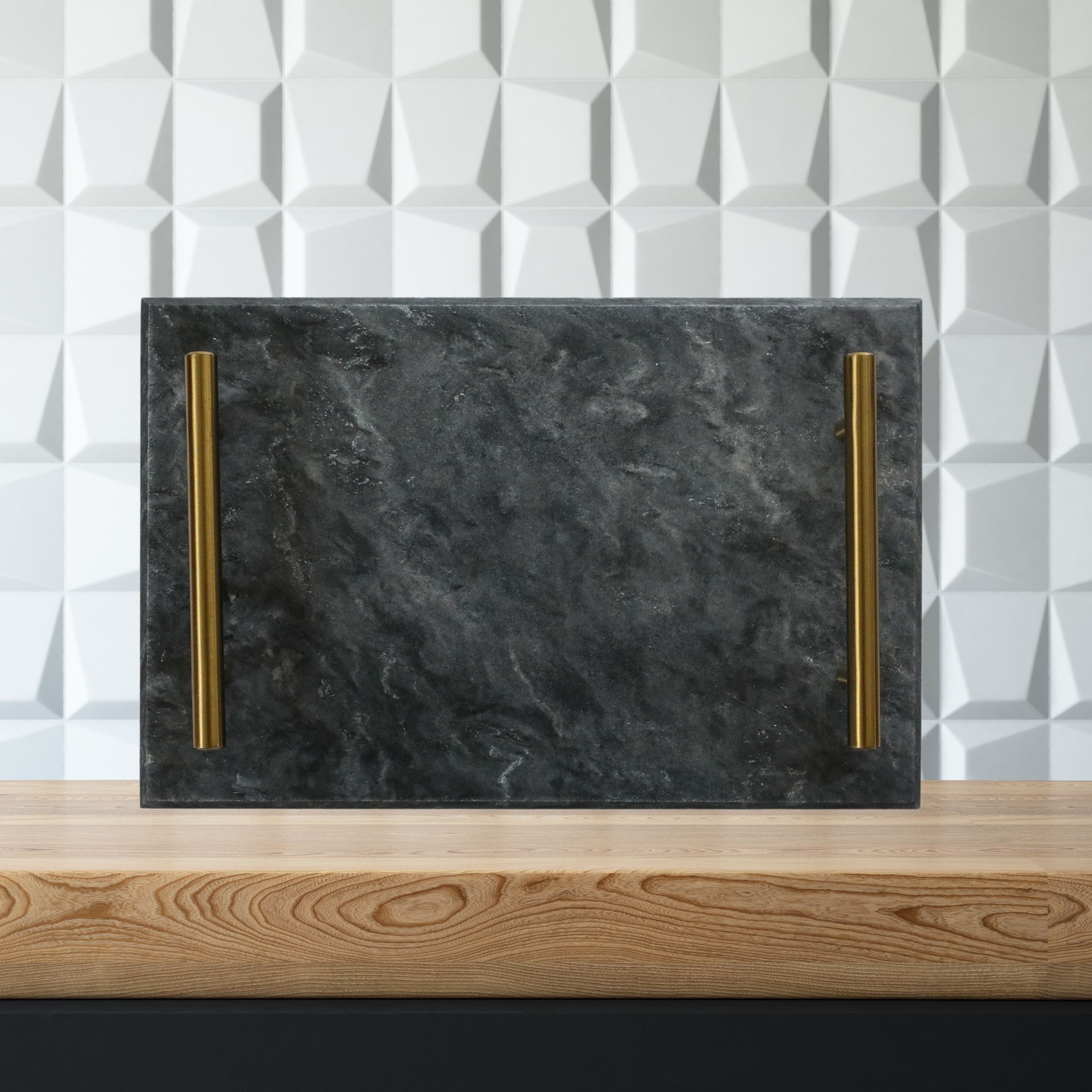 Black Marble Board with Gold Handles-2