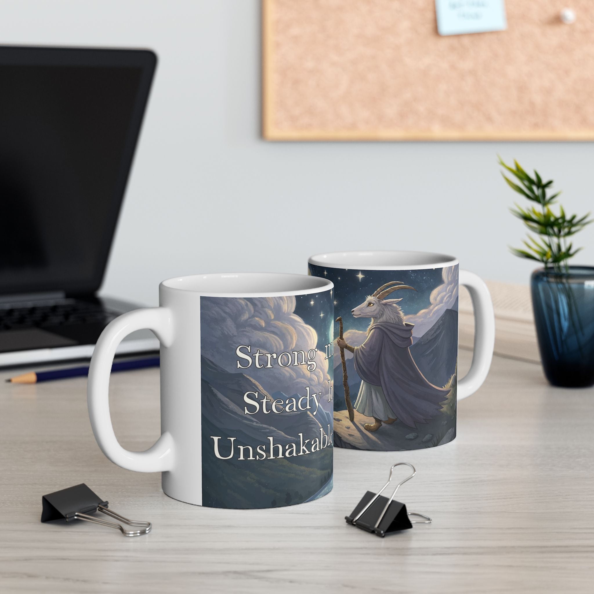 Inspirational Ceramic Mug - "Calm Mind, Kind Heart, Unshakeable Spirit"