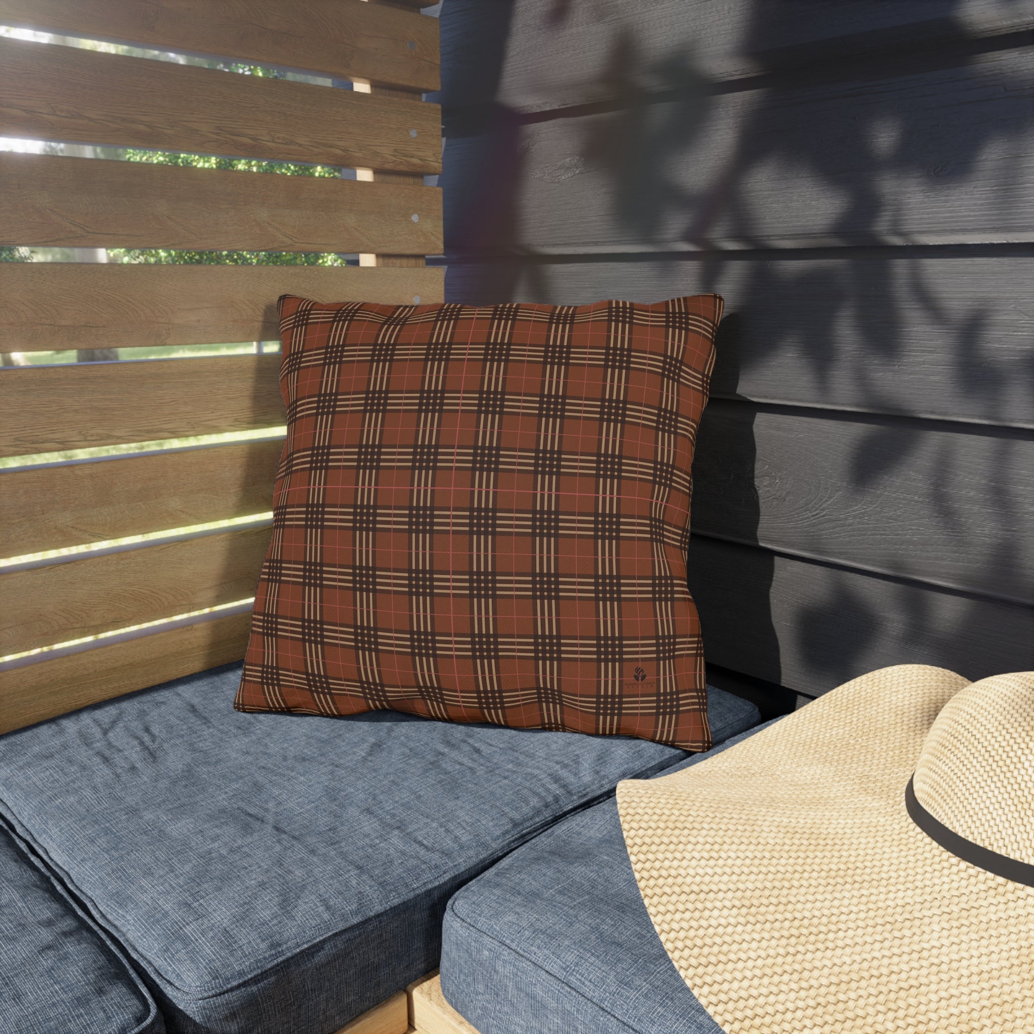 PLAID DESIGN PILLOW | Fall Decor, Patio Accessories, Cozy Outdoor Living, Thanksgiving Essentials, Seasonal Home Accent