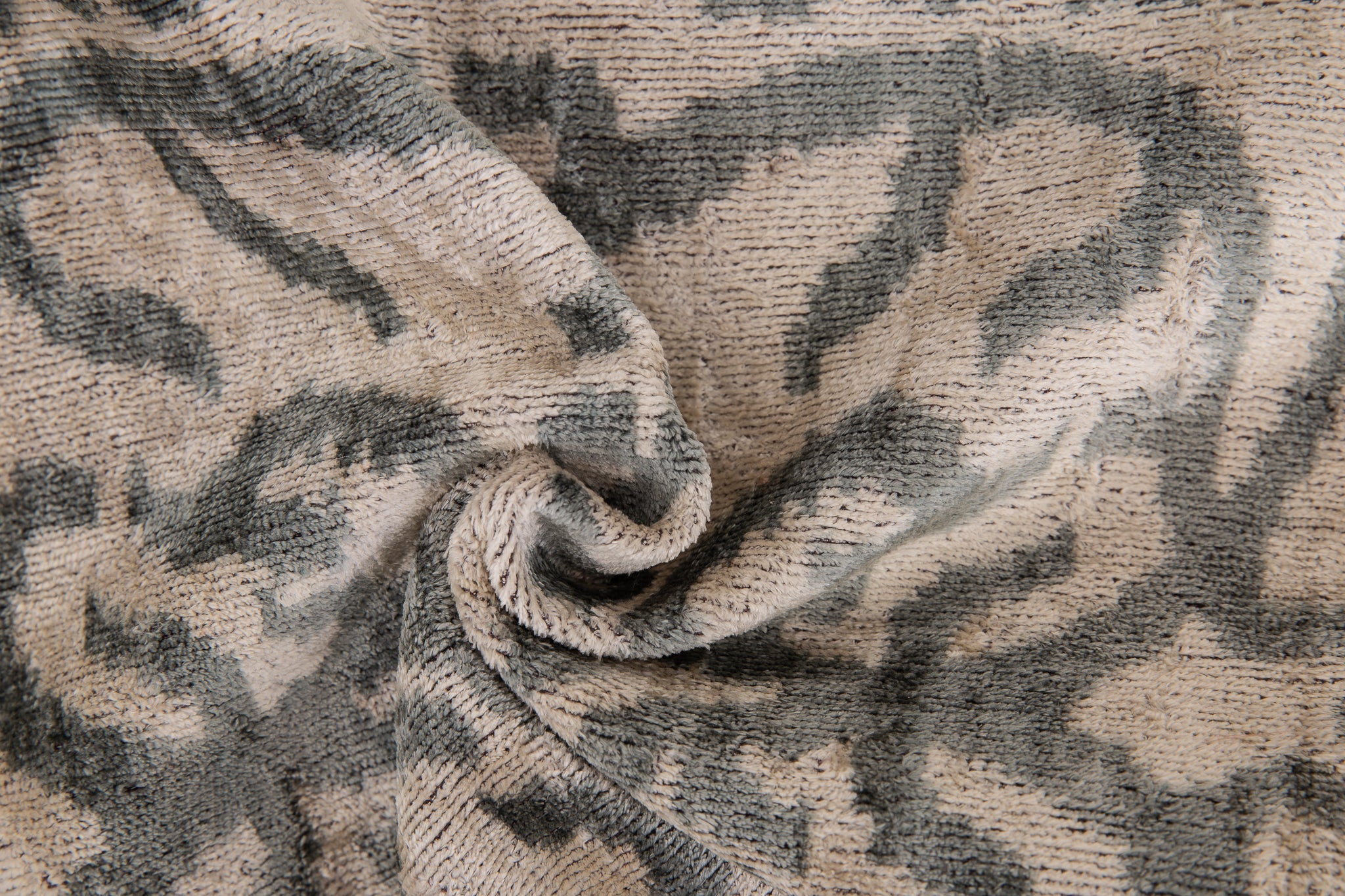 Elegant Handmade Silk Velvet Throw Pillow - 16x24, Taupe and Gray Luxury Cushion with Down Feather Insert-2