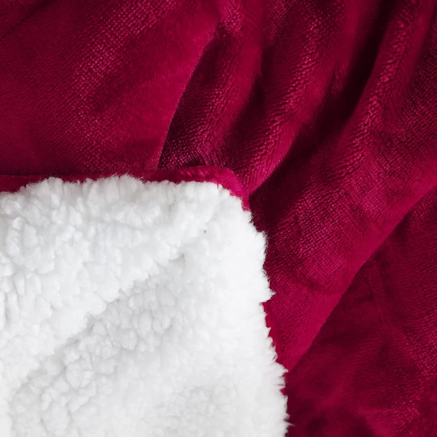 Tache Holiday Red Microfleece with Sherpa Back Throw Blanket (HRDMF)-2