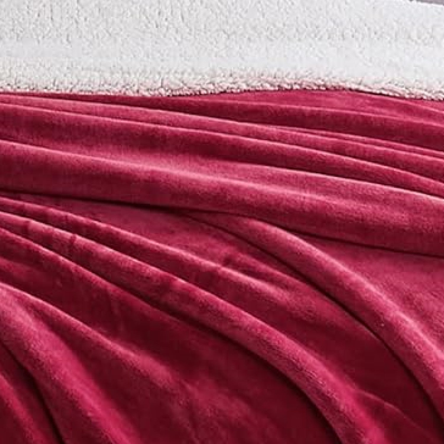 Tache Holiday Red Microfleece with Sherpa Back Throw Blanket (HRDMF)-3