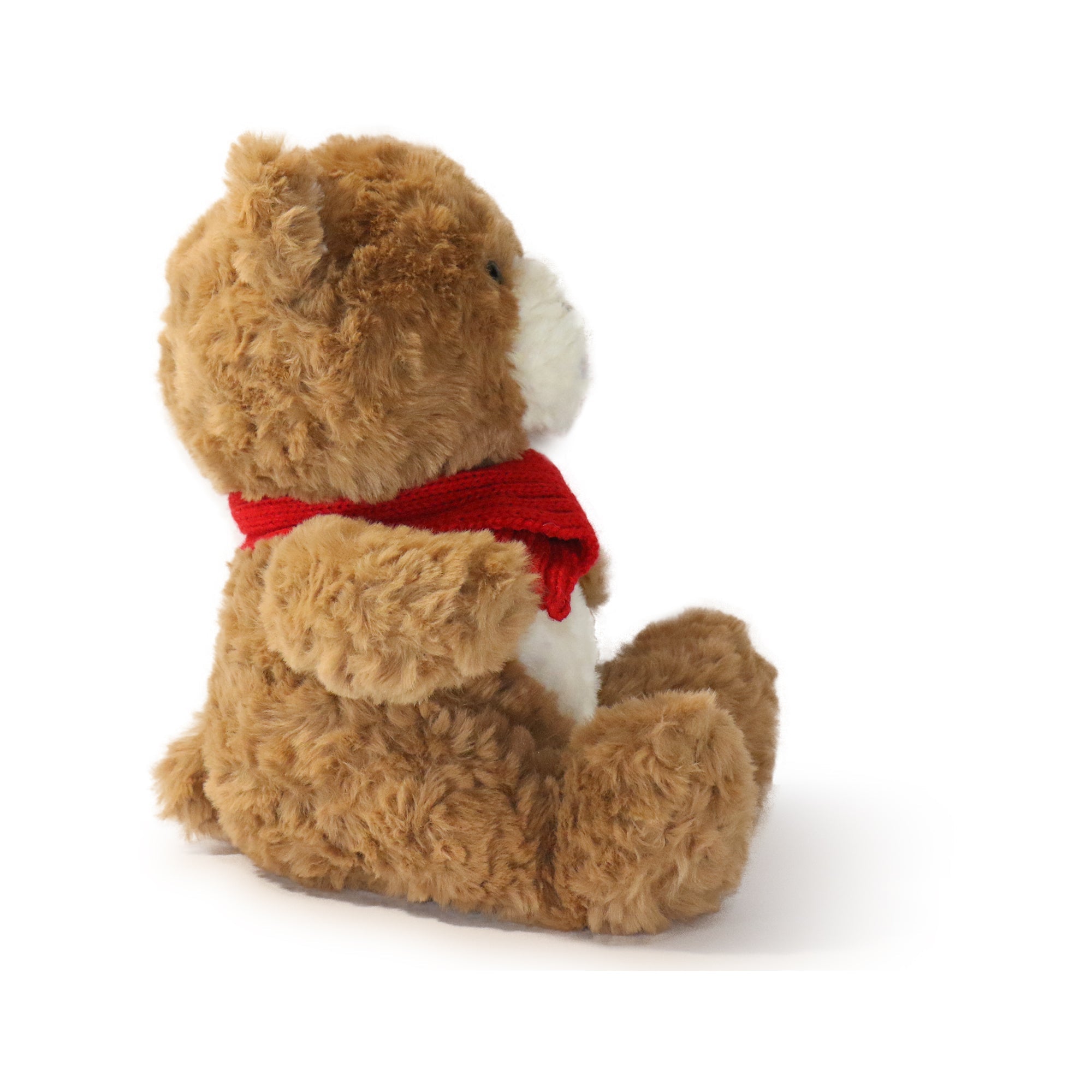 11-inch Brown Cozy Bear with Red Scarf