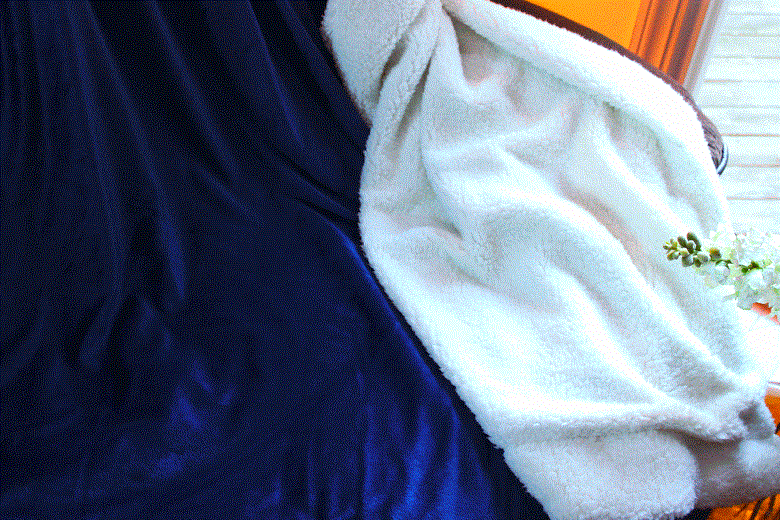 Tache Dark Navy Blue Sherpa Winter Night Micro Fleece Throw Blanket