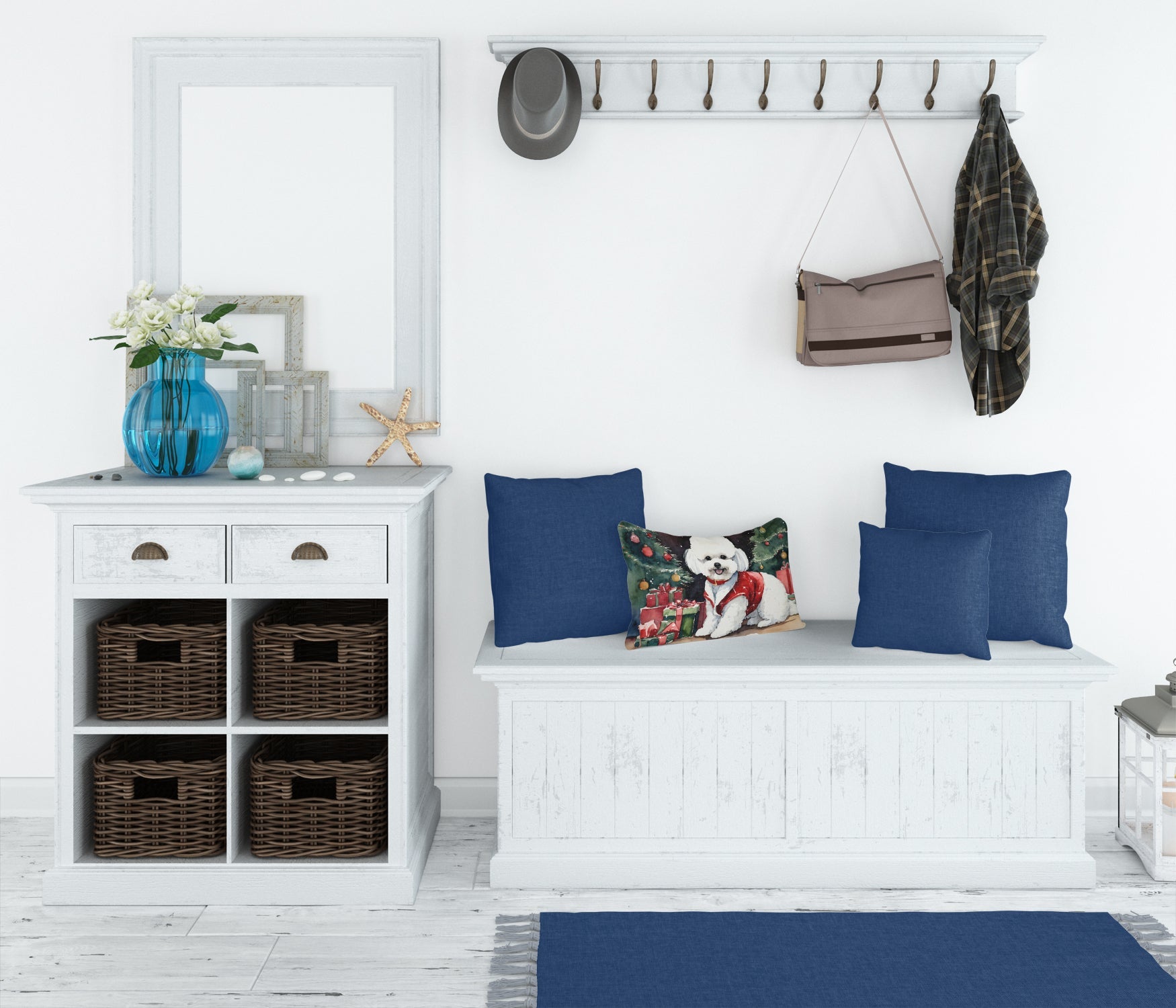 Bichon Frise Christmas Throw Pillow-2