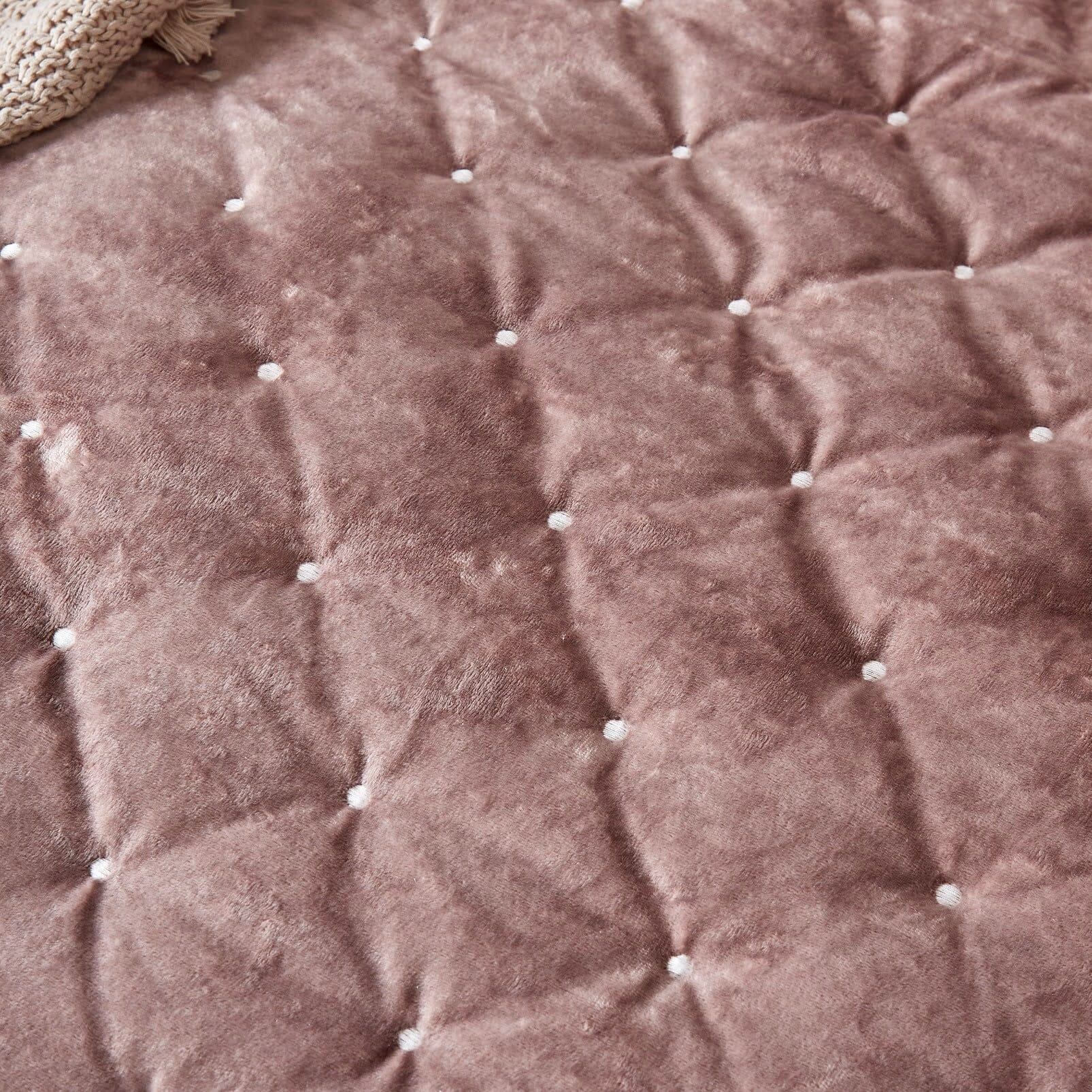 Tache Plush Dreams Purple Mauve Tufted Velvet Quilt Set (JHW-853P)-4