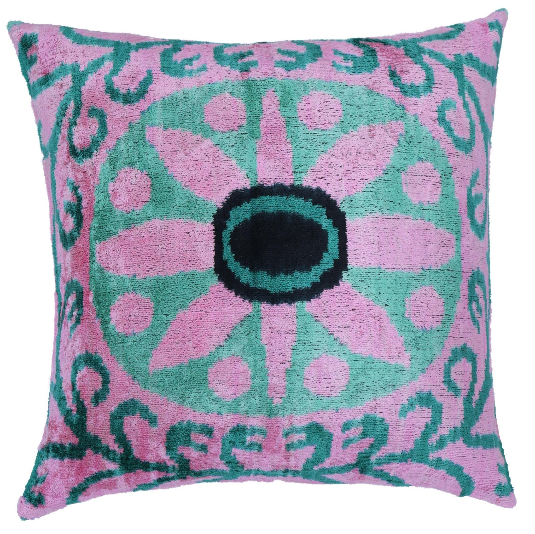 Canvello Invisible Zipper Silk Velvet Pink Throw Pillows - 20x20 in-0