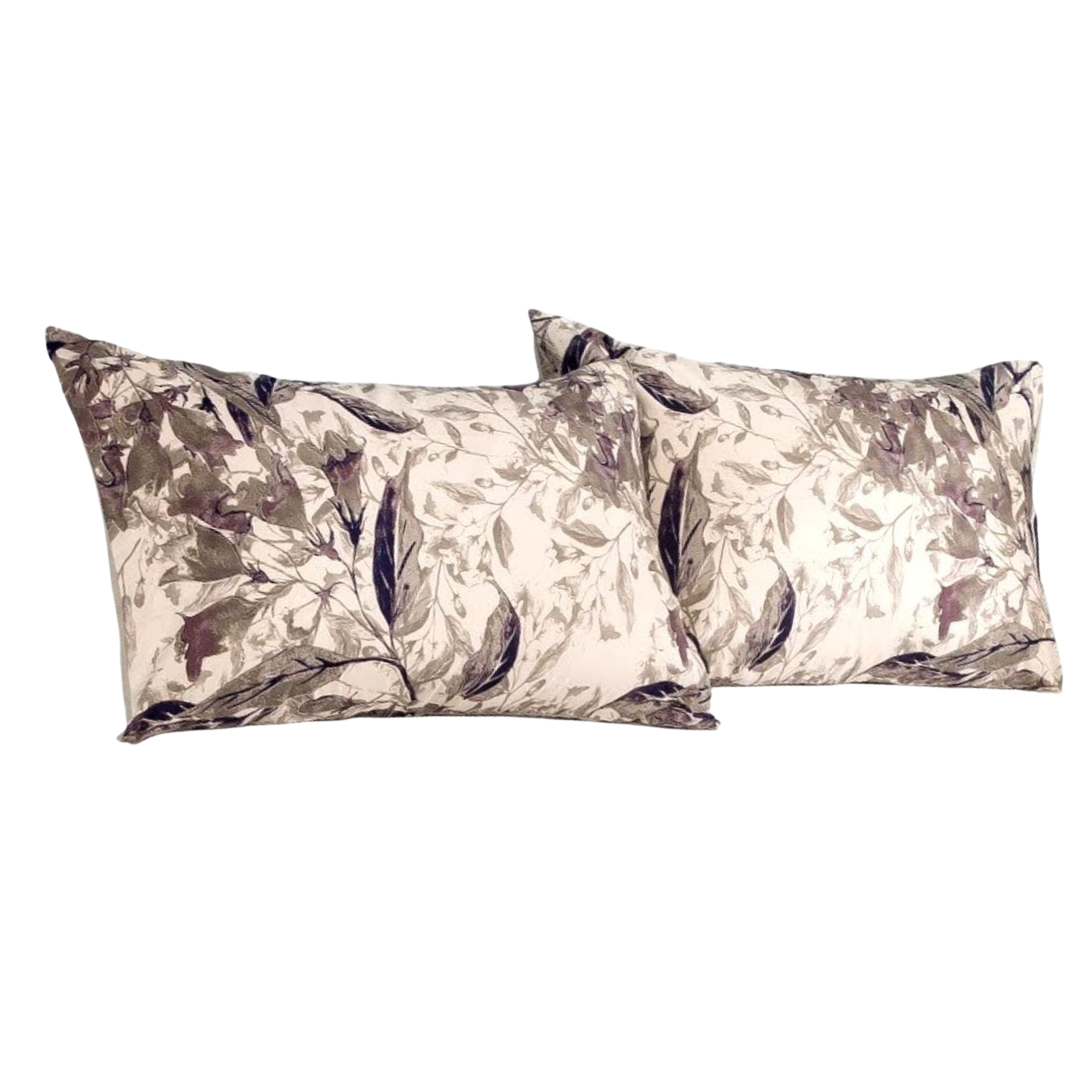 Tache Microfiber Abstract Wispy Leaf Taupe Grey Pillowcase